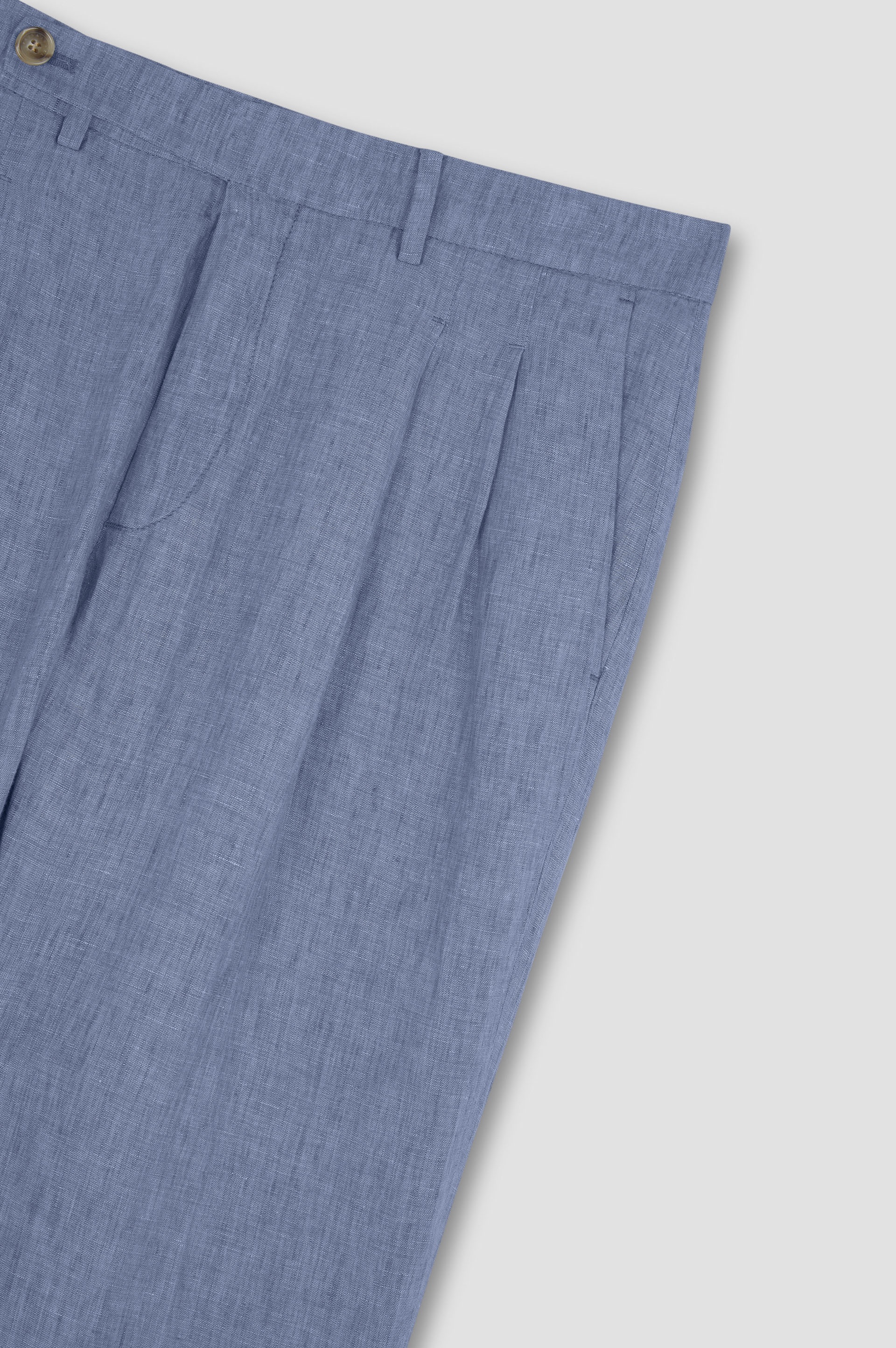 LINEN CHINO PANTS WITH PLEATS - 5