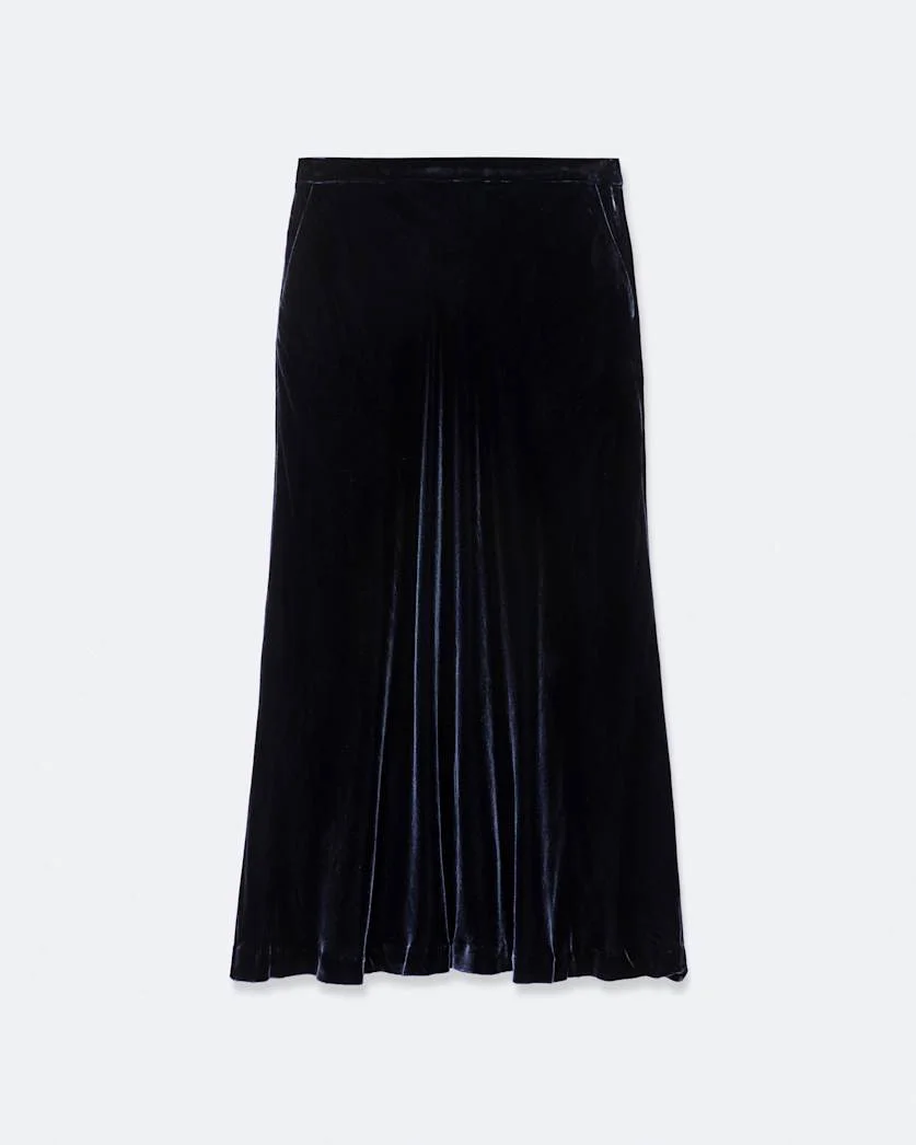 NALIA VELVET MIDI SKIRT - 1