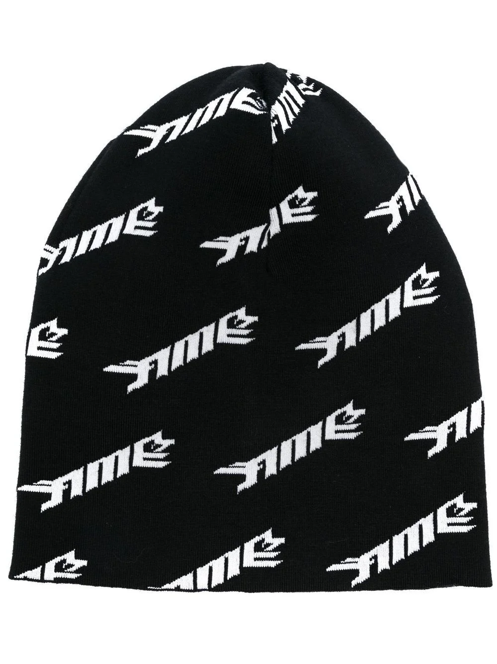 fine ribbed logo-print beanie hat - 1