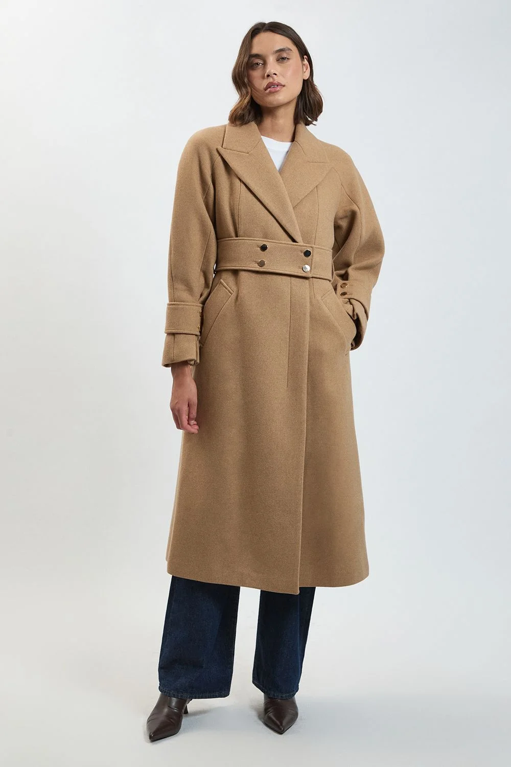 Wool Belted Maxi Trench Coat - 1