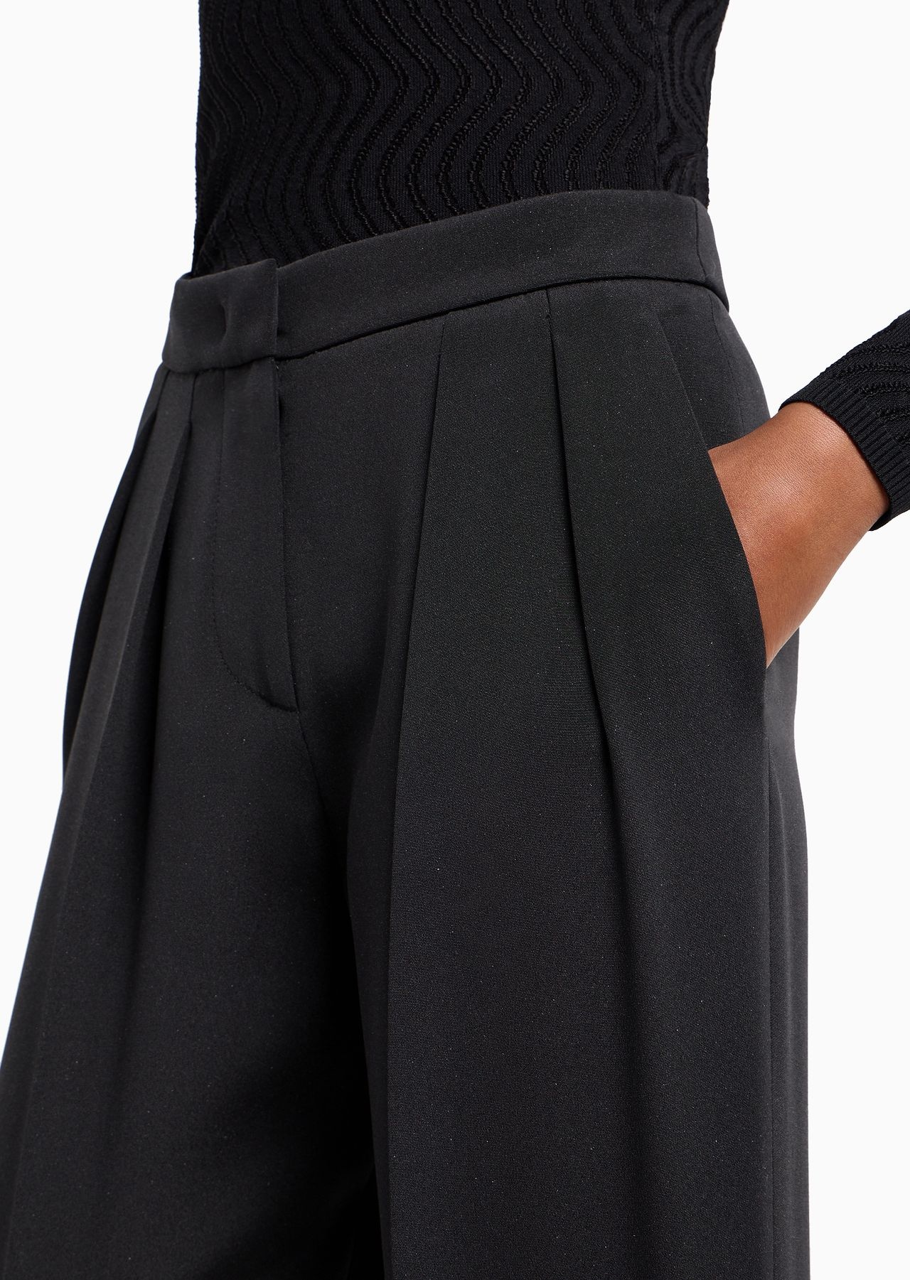 High-rise marocain glittery silk trousers - 5