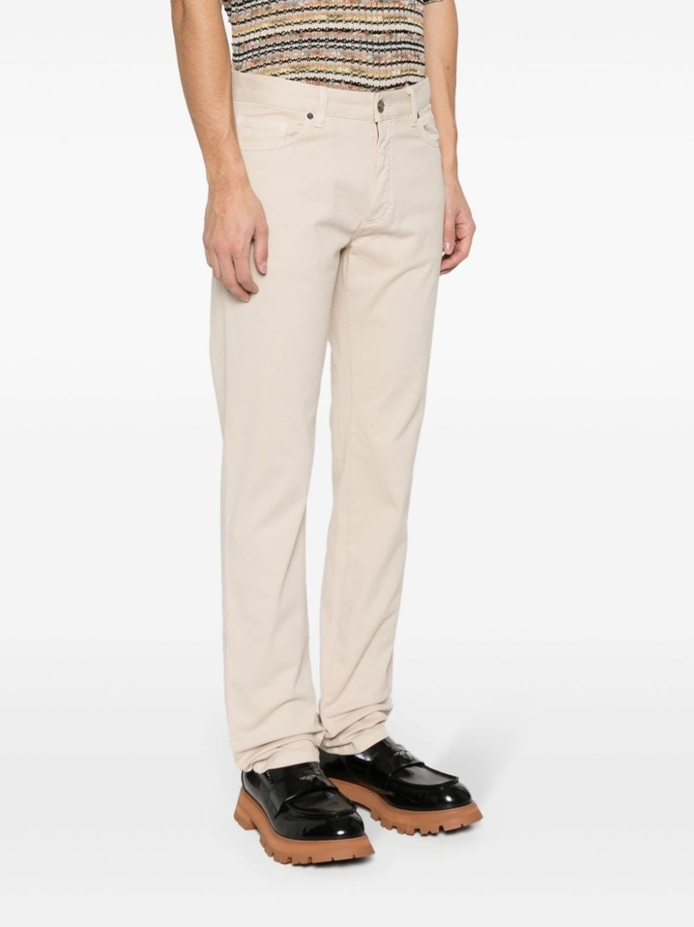 cotton straight-leg trousers - 3