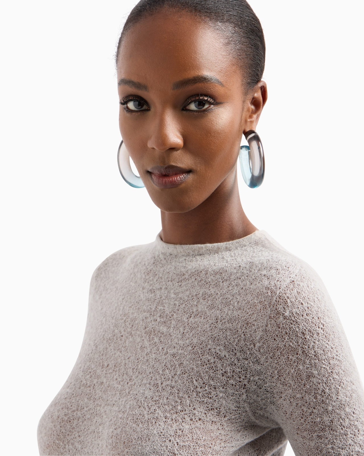 CASHMERE AND MOHAIR WOOL CREW-NECK JUMPER - 5
