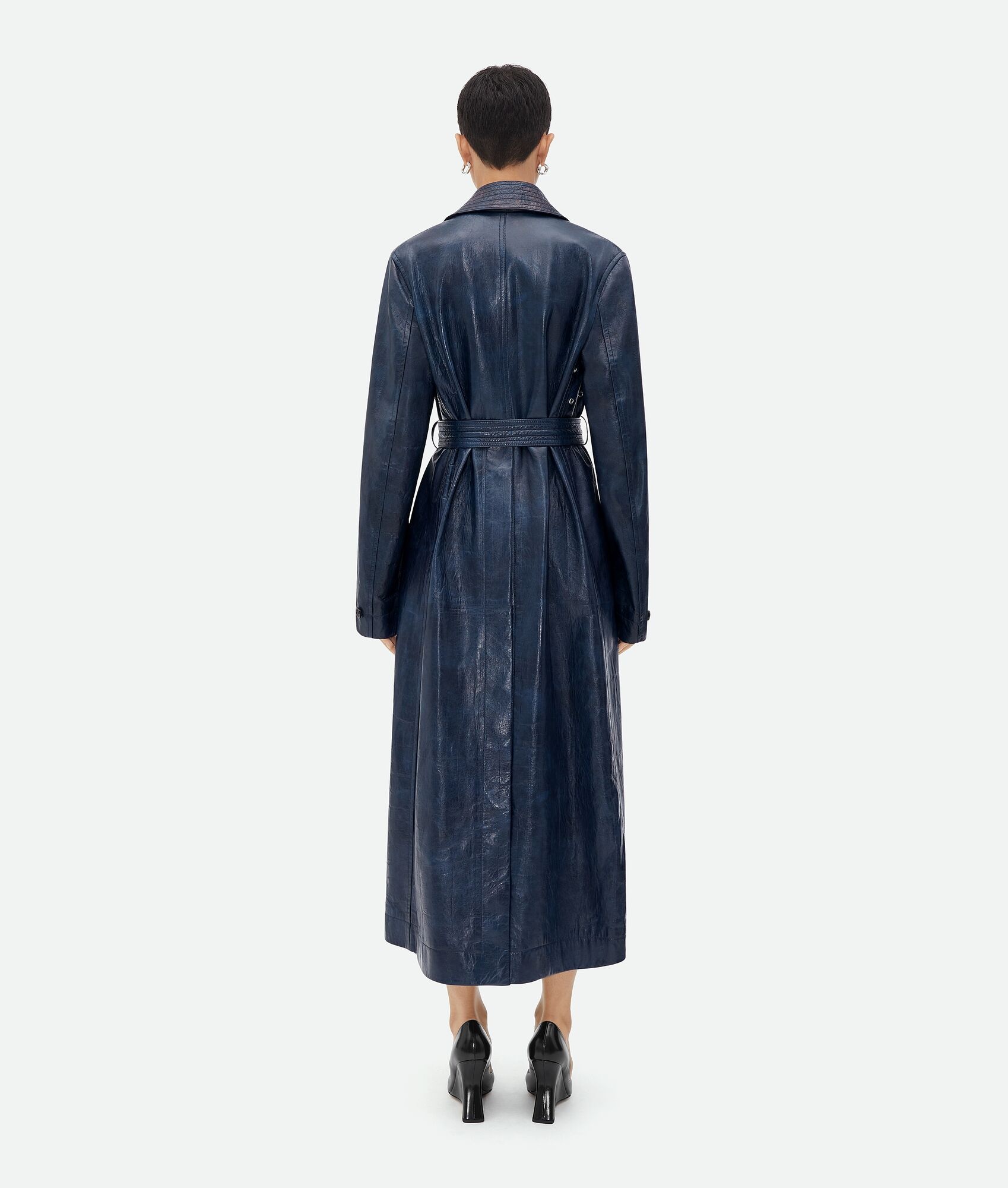 Embossed Leather Coat - 3
