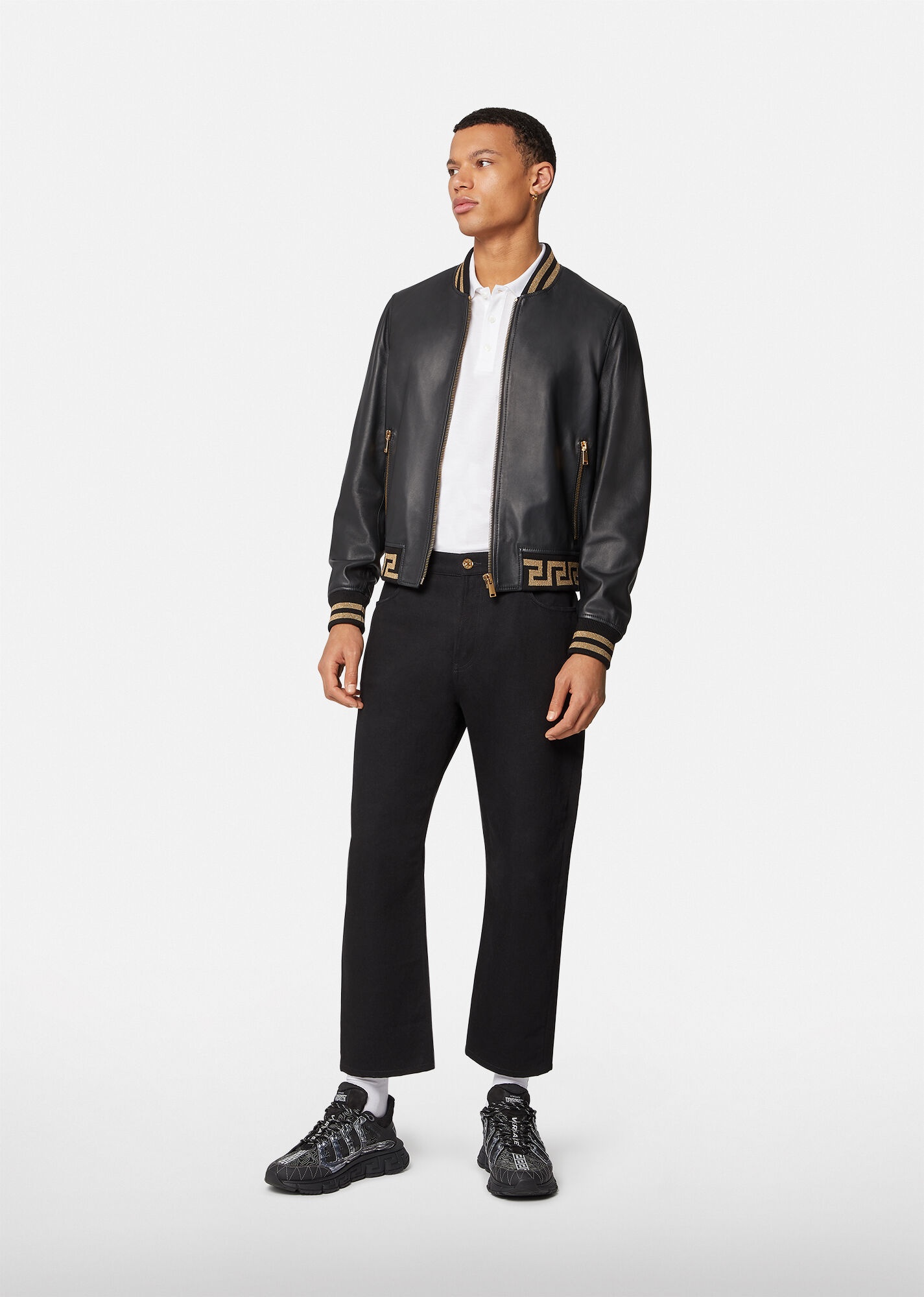 Greca Nappa Leather Bomber Jacket - 4