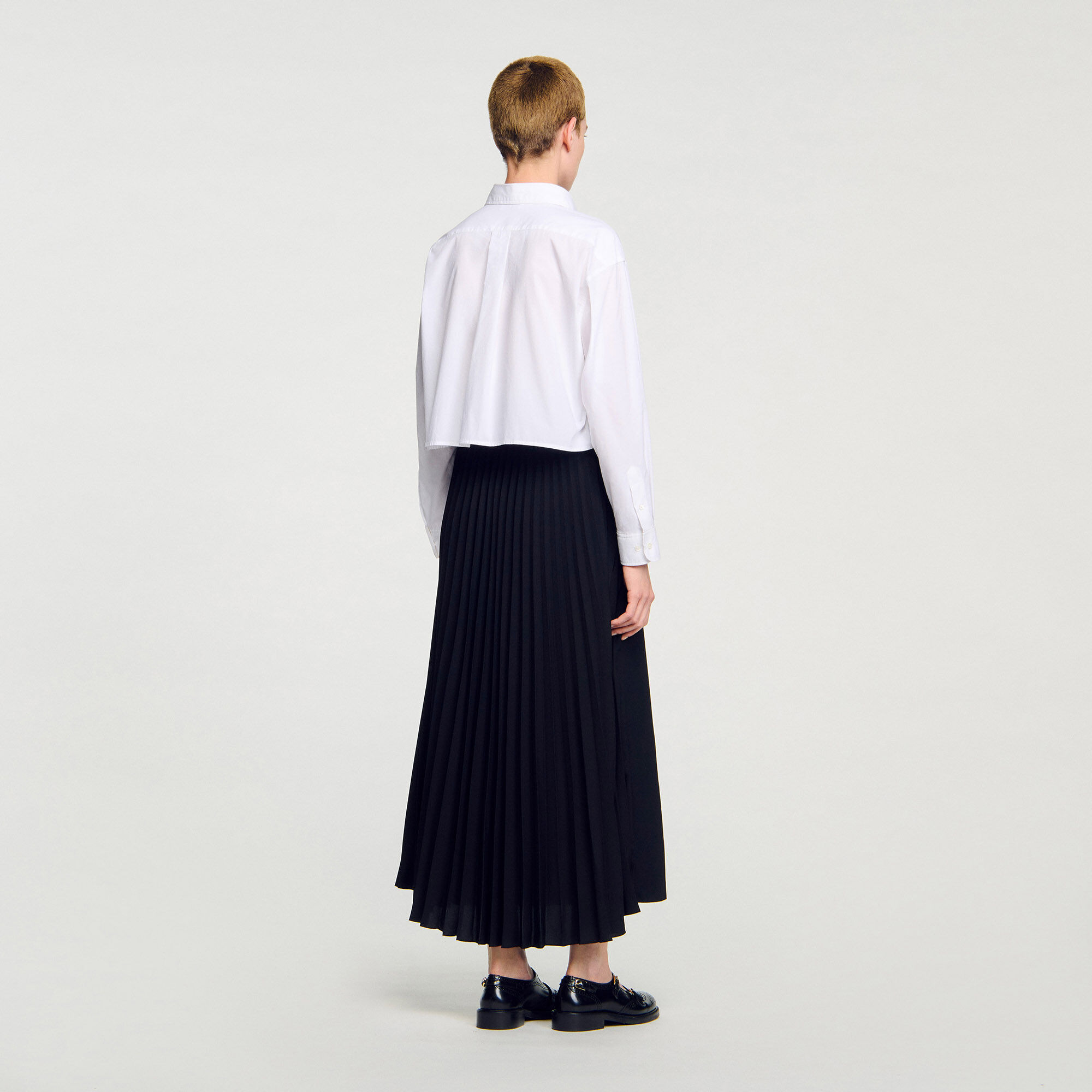 CURB CHAIN BUCKLE PLEATED SKIRT - 5