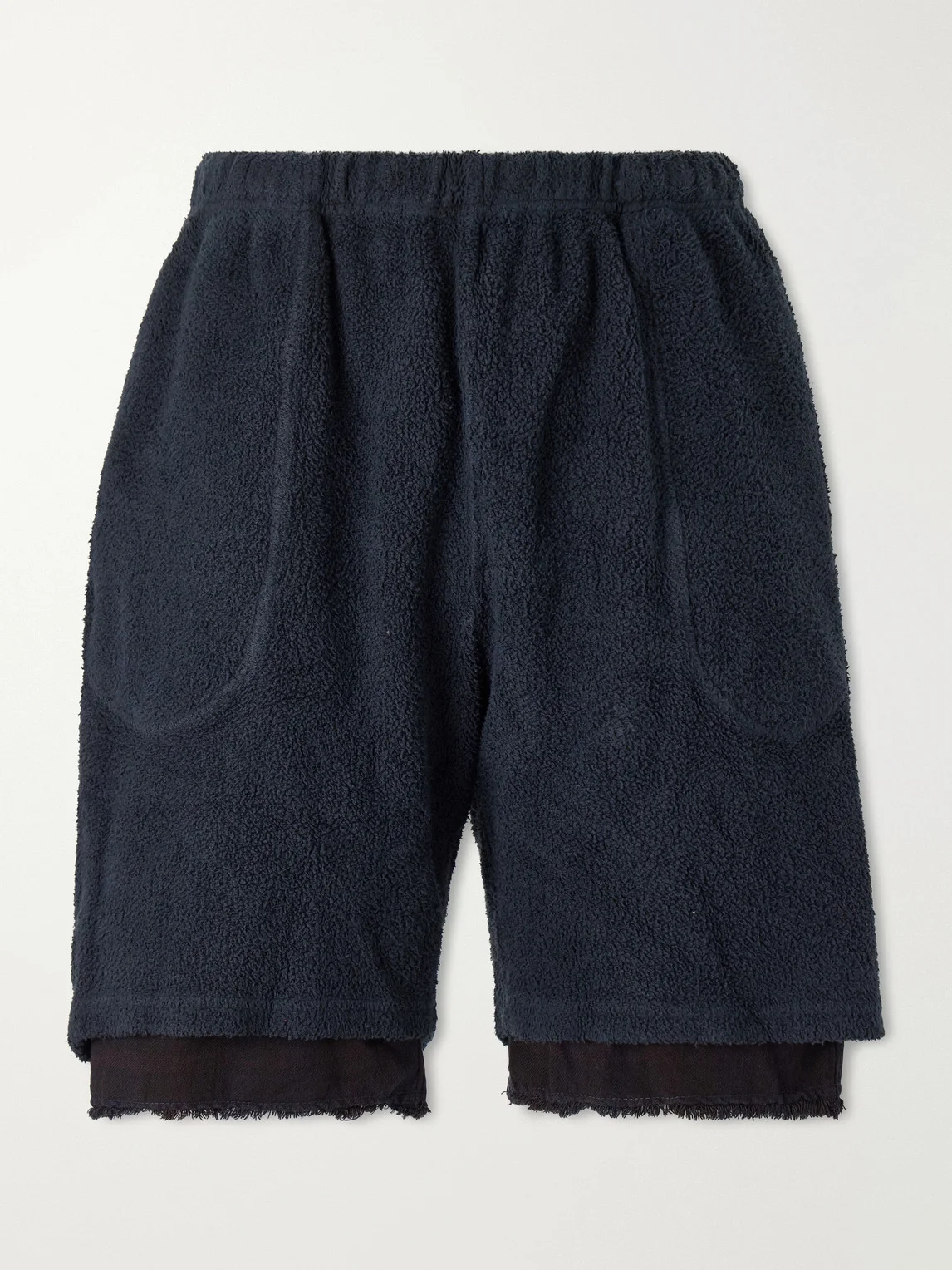 Straight-Leg Cotton-Fleece Drawstring Shorts - 1