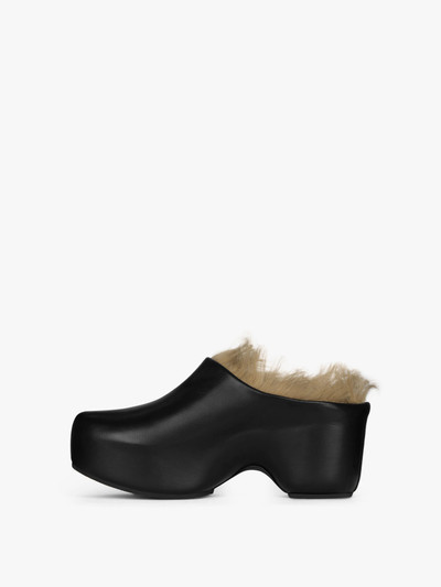 Givenchy G CLOGS IN LEATHER AND FAUX FUR outlook