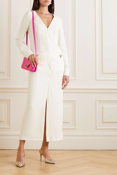 Valentino Embellished silk-crepe midi dress outlook