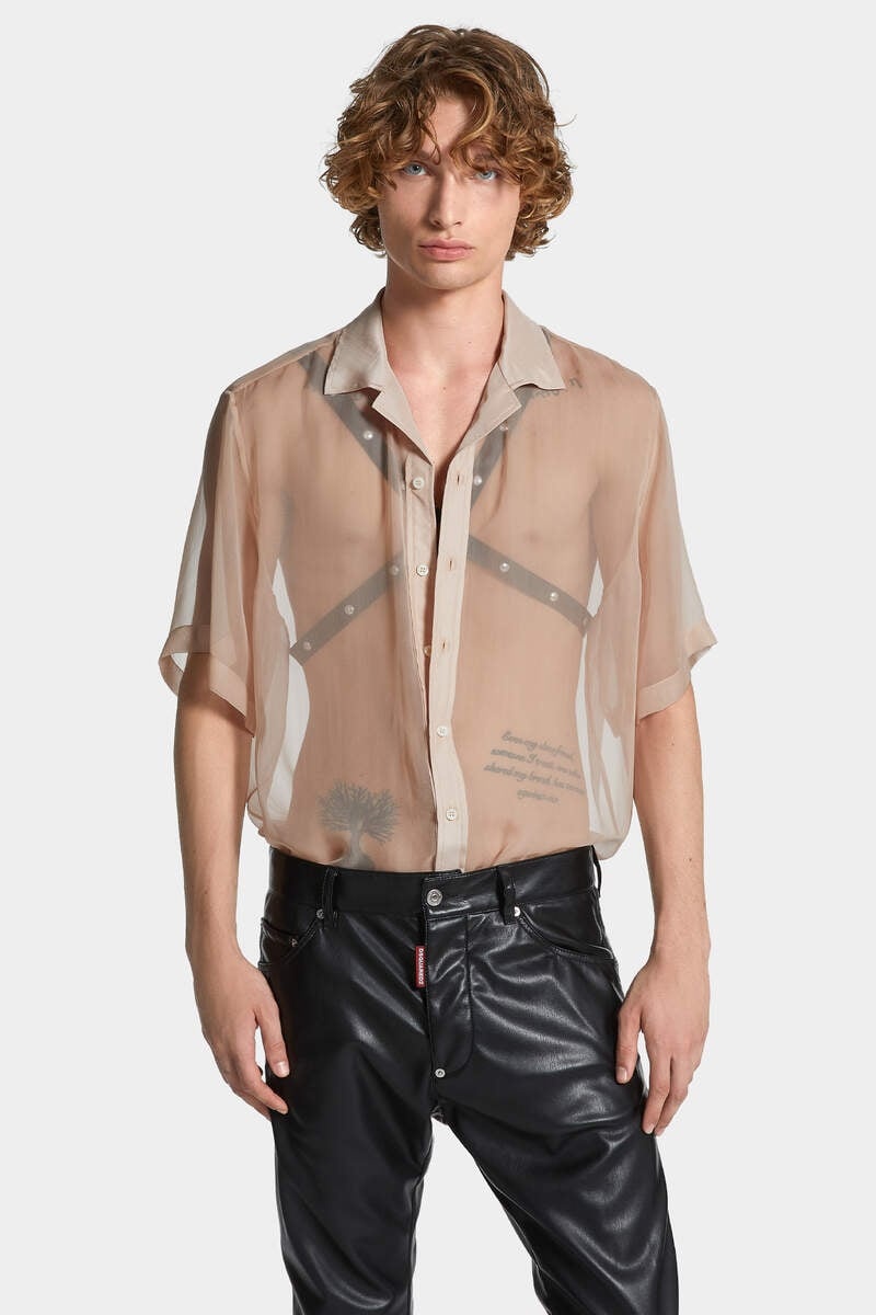 CHIFFON SHORT SLEEVE SHIRT - 3