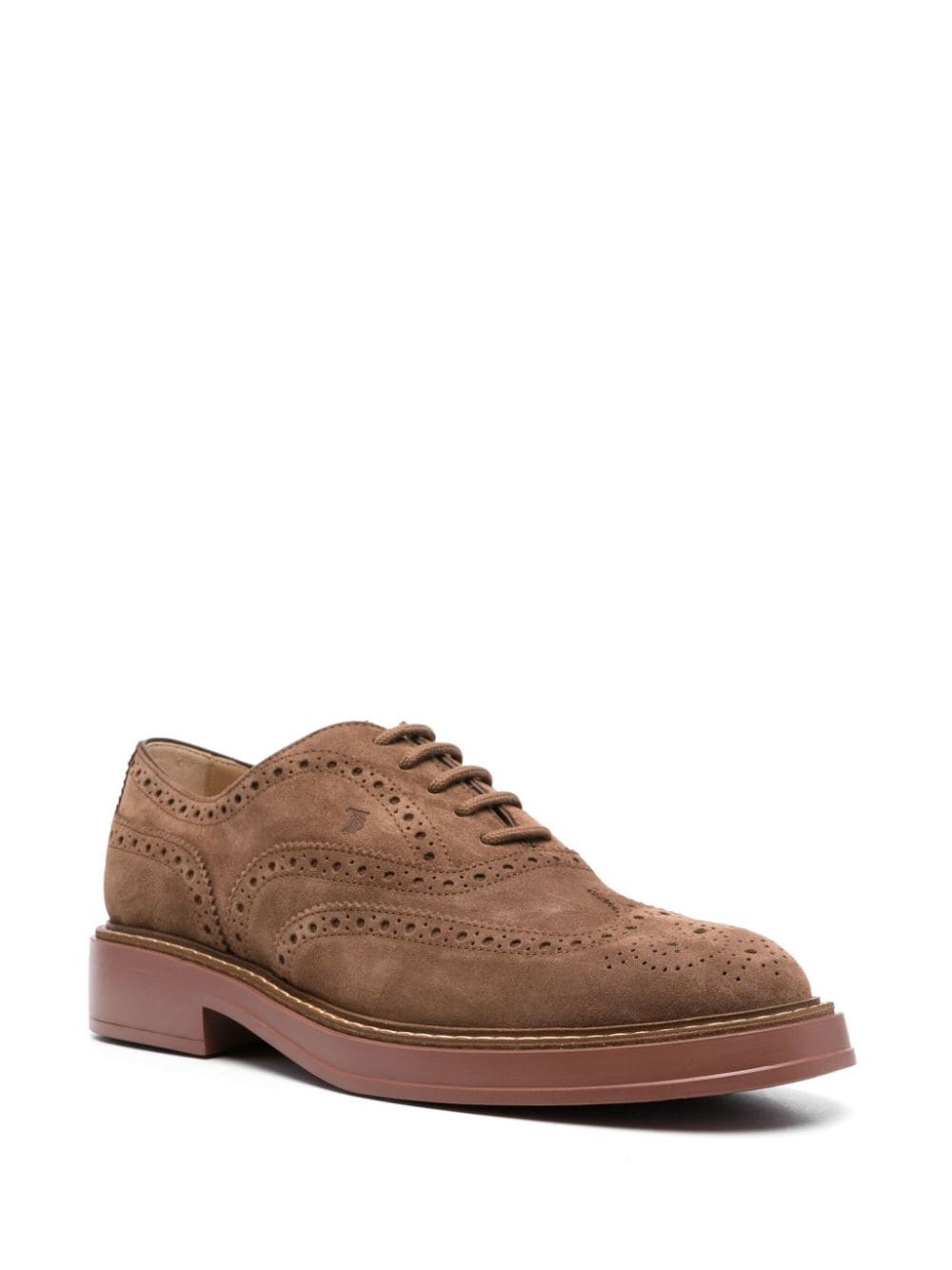 lace-up suede brogues - 2