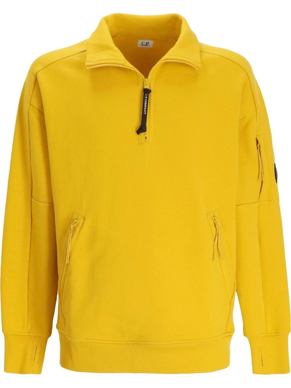 diagonal raised fleece quarter-zip sweatshirt - 1