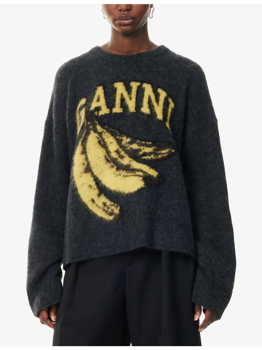 Graphic-Print Long-Sleeve Alpaca-Wool Blend Jumper - 3