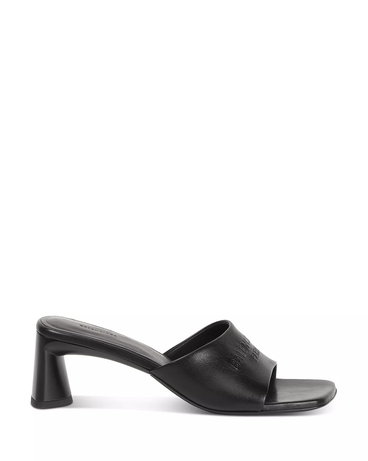 Women's Embossed Logo Heeled Slide Sandals - 3