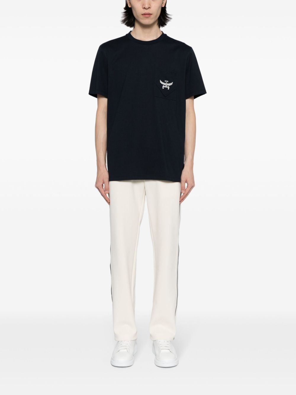 logo-embroidered cotton T-shirt - 2