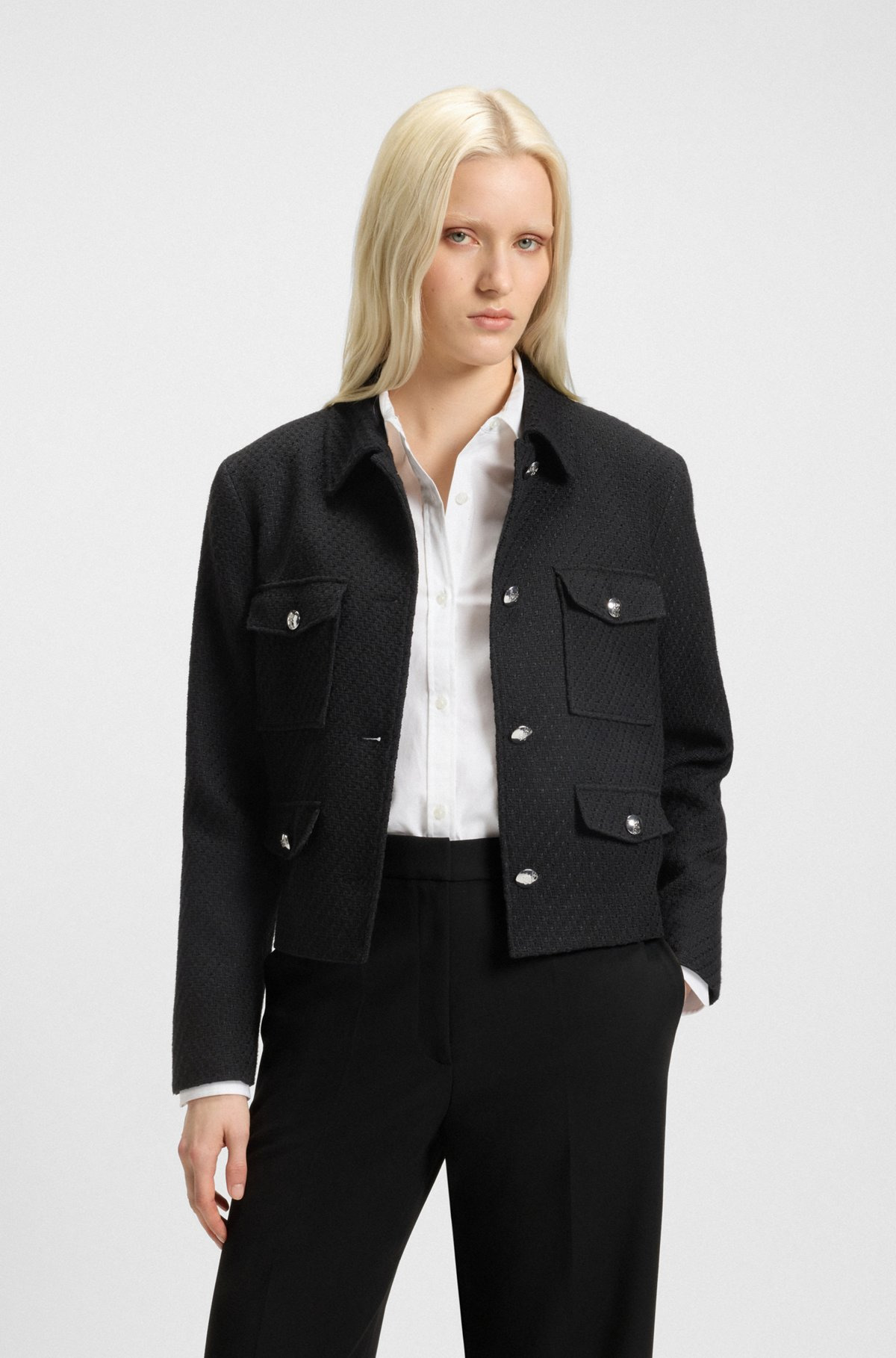 REGULAR-FIT BLAZER IN SOFT BOUCLÉ - 2