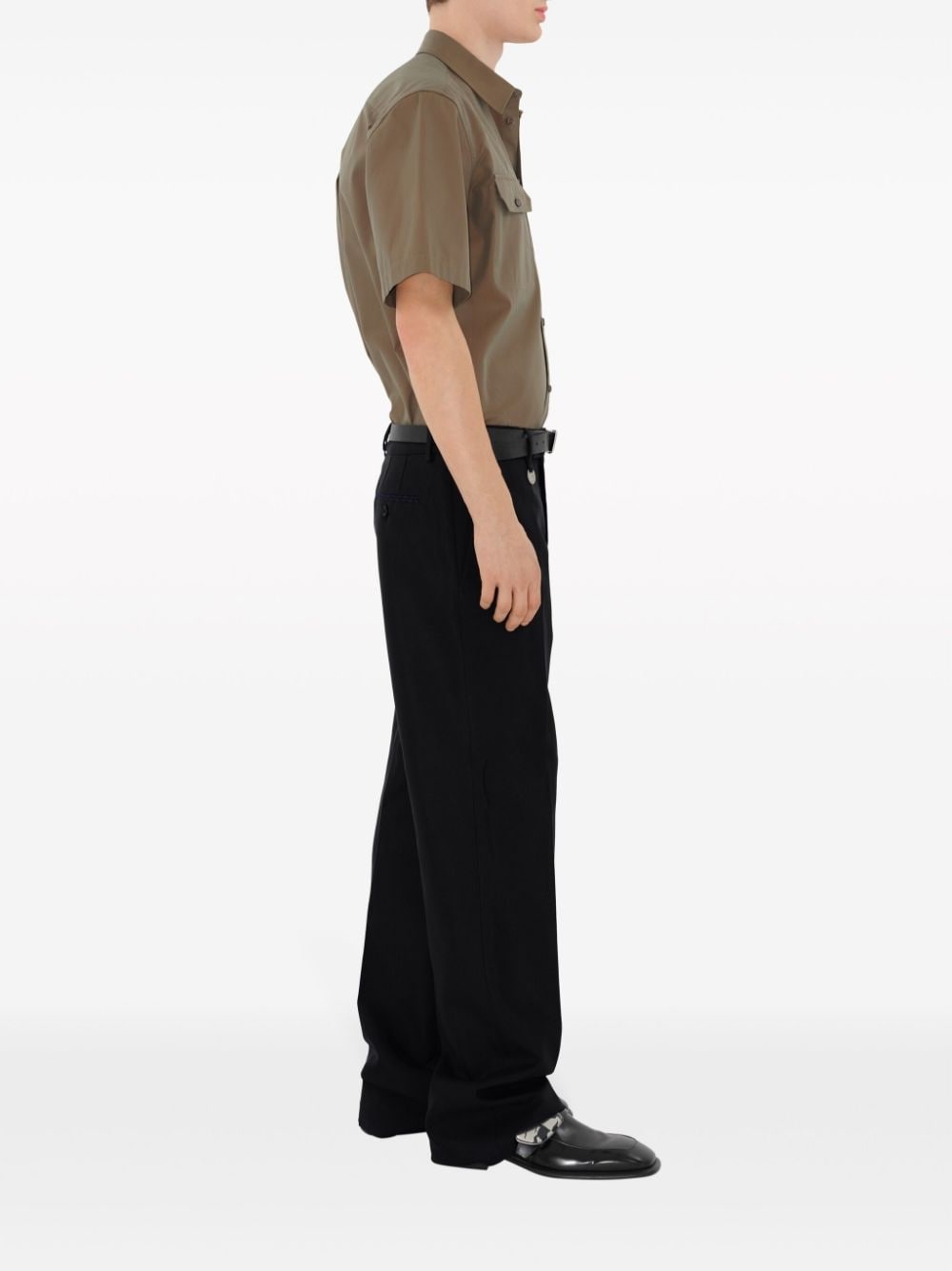 flap-pocket cotton shirt - 3