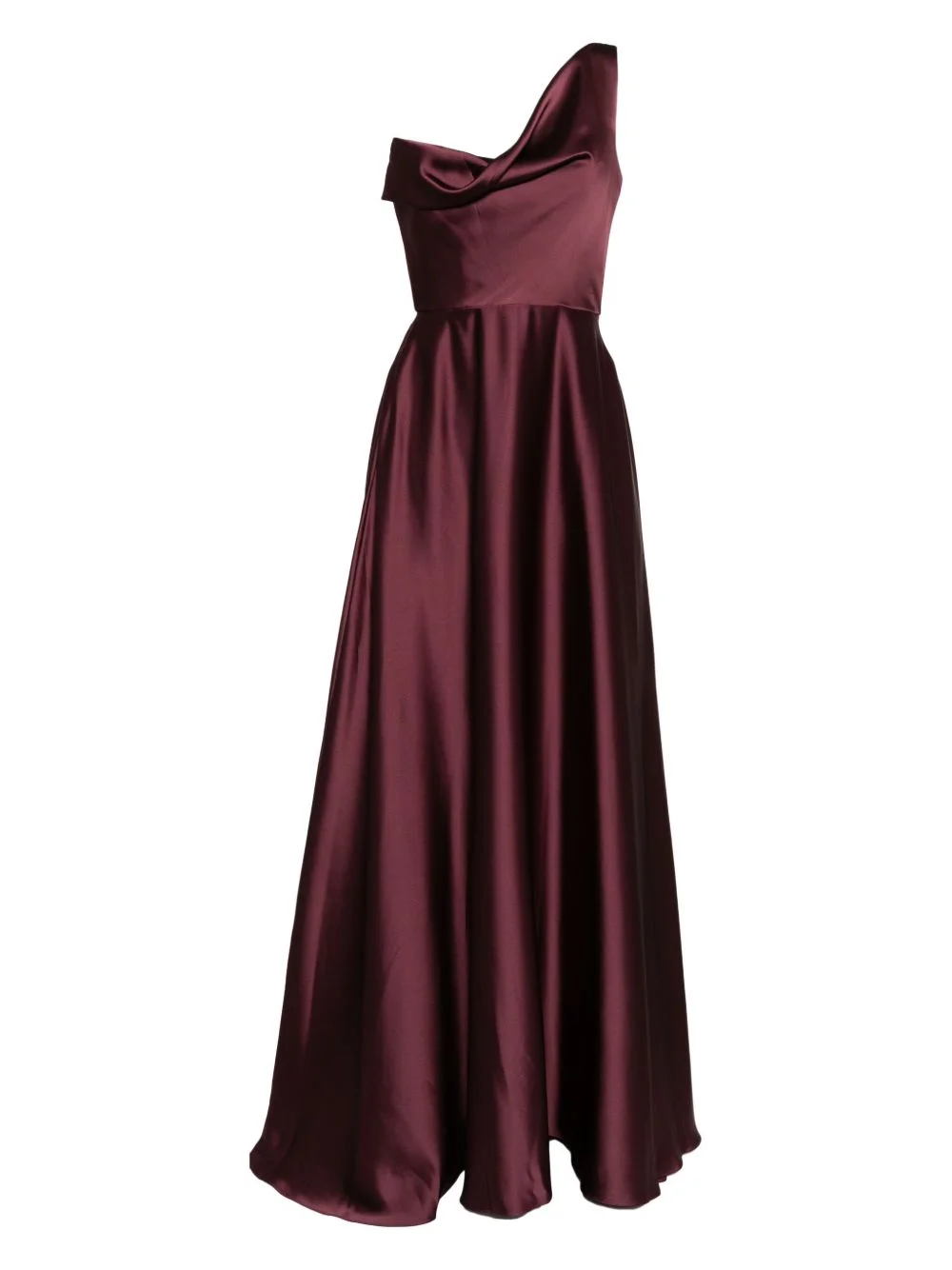 one-shoulder draped gown - 1