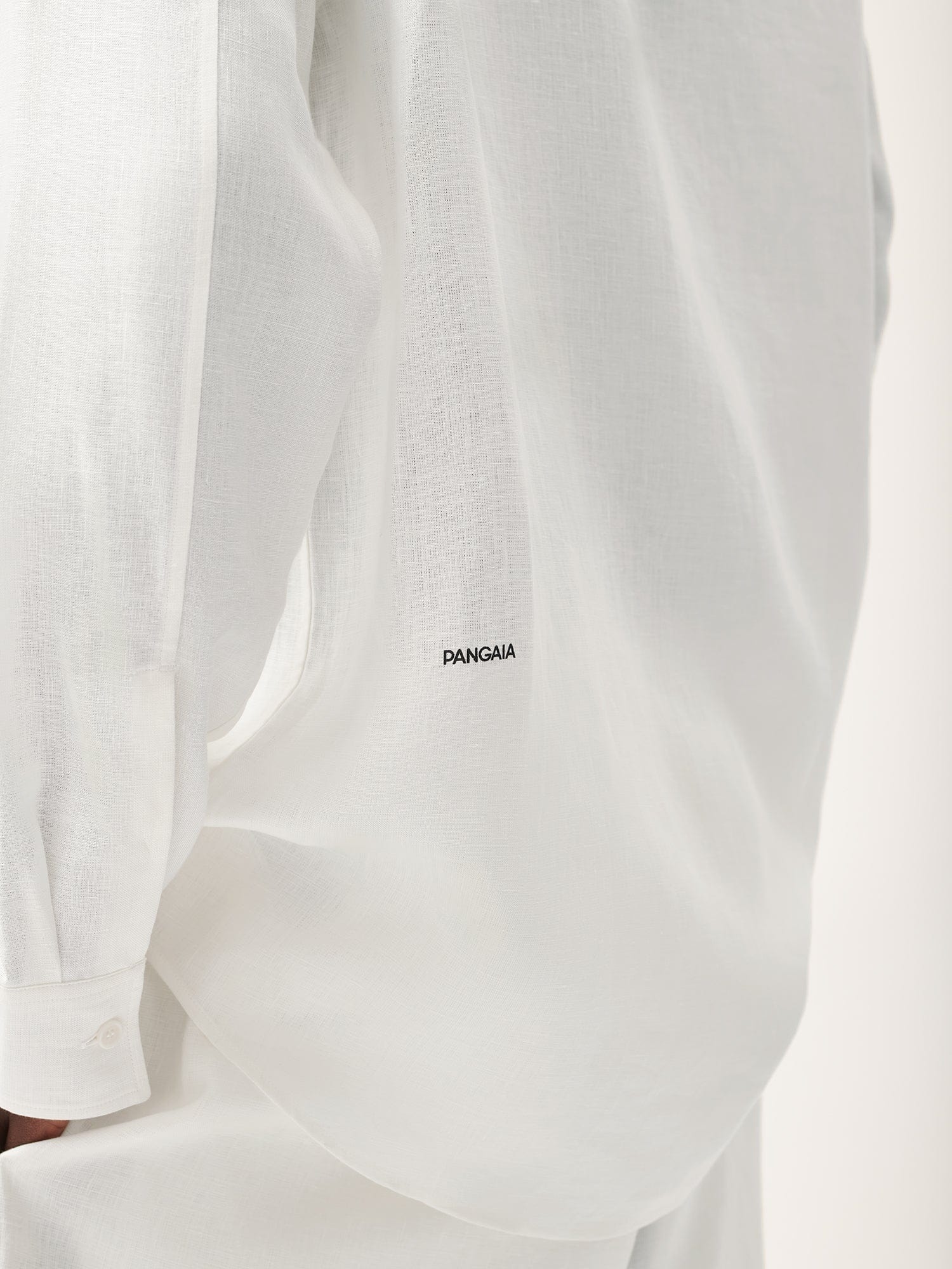 Mens DNA Aloe Linen Collared Long Sleeve Shirt - Off-White - 6
