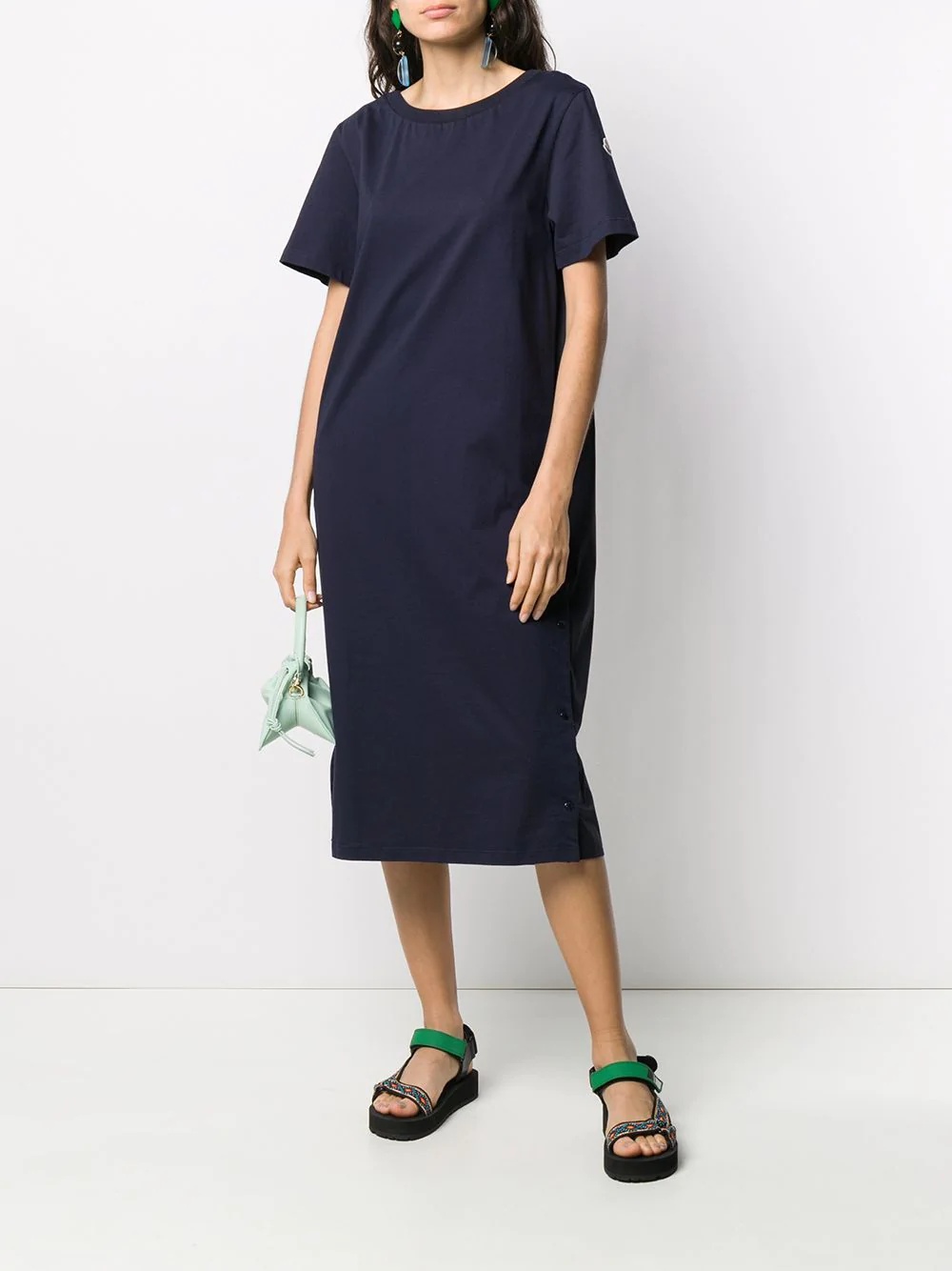 contrast panel T-shirt dress - 2