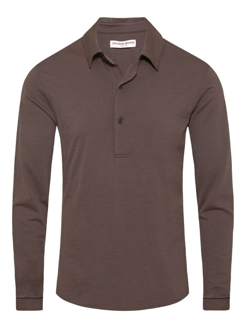 Sebastian long-sleeve merino-wool polo shirt 1