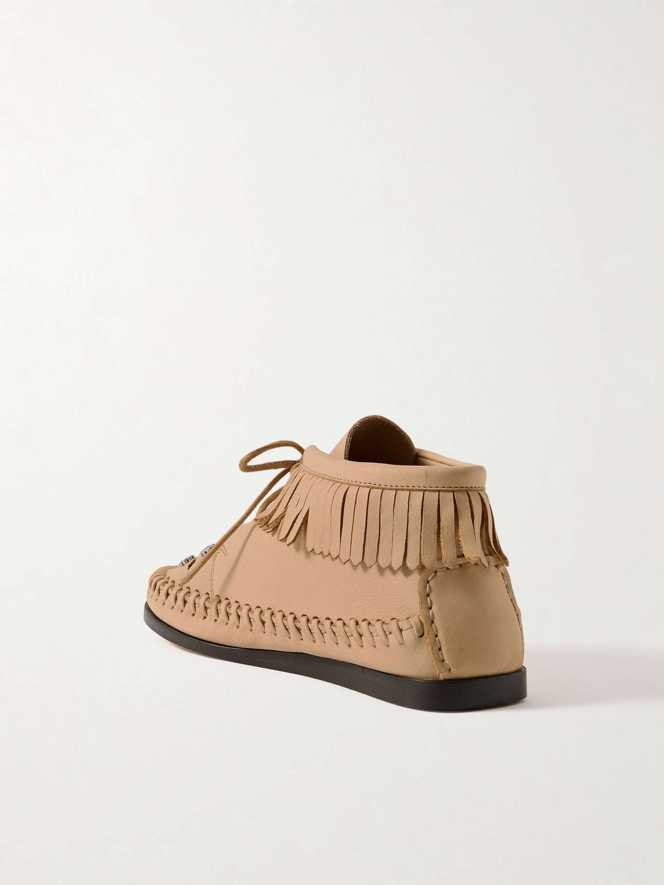 Felsa fringed embellished suede ankle boots Sand - 3