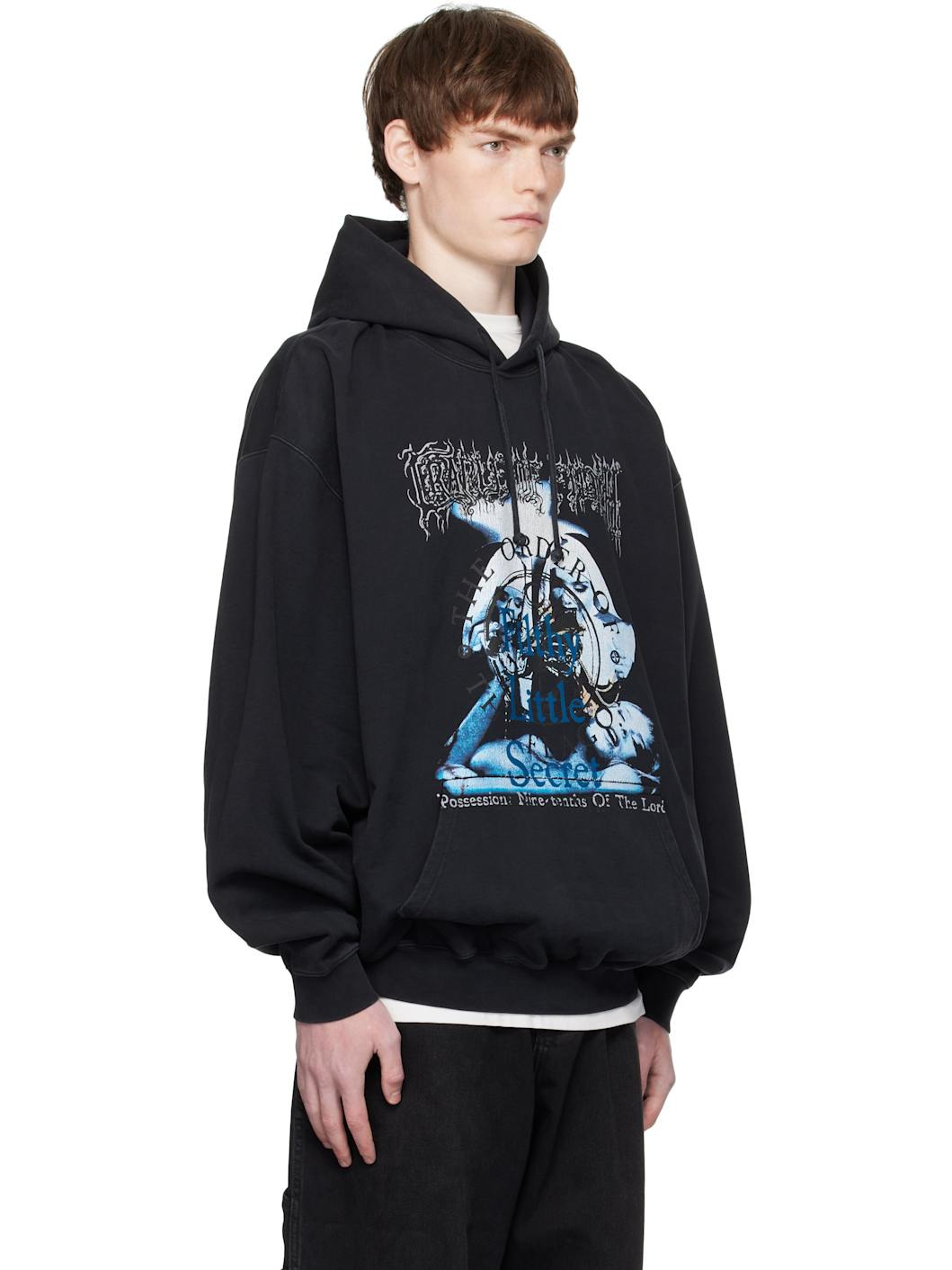 Black 'Filthy Secret' Oversized Hoodie - 2