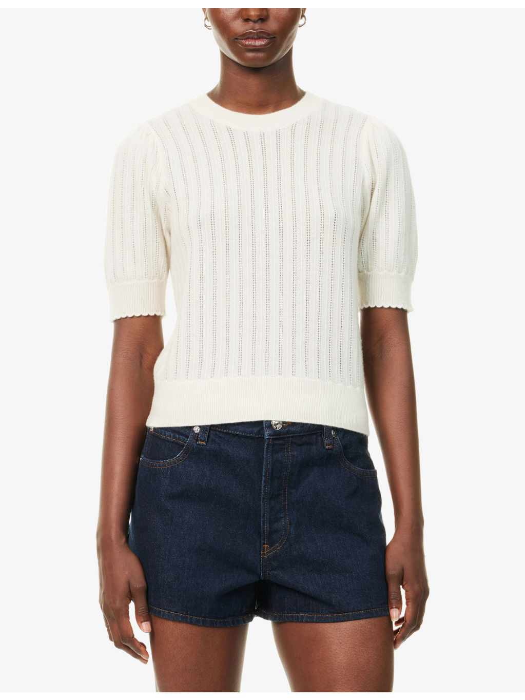 The Ladder Pointelle Cashmere Knitted Jumper - 3
