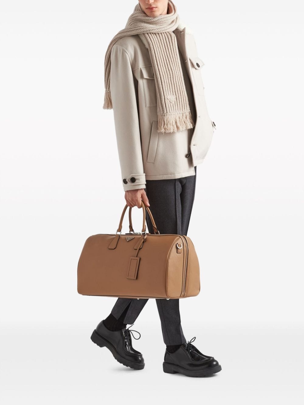 triangle-logo leather bag - 2