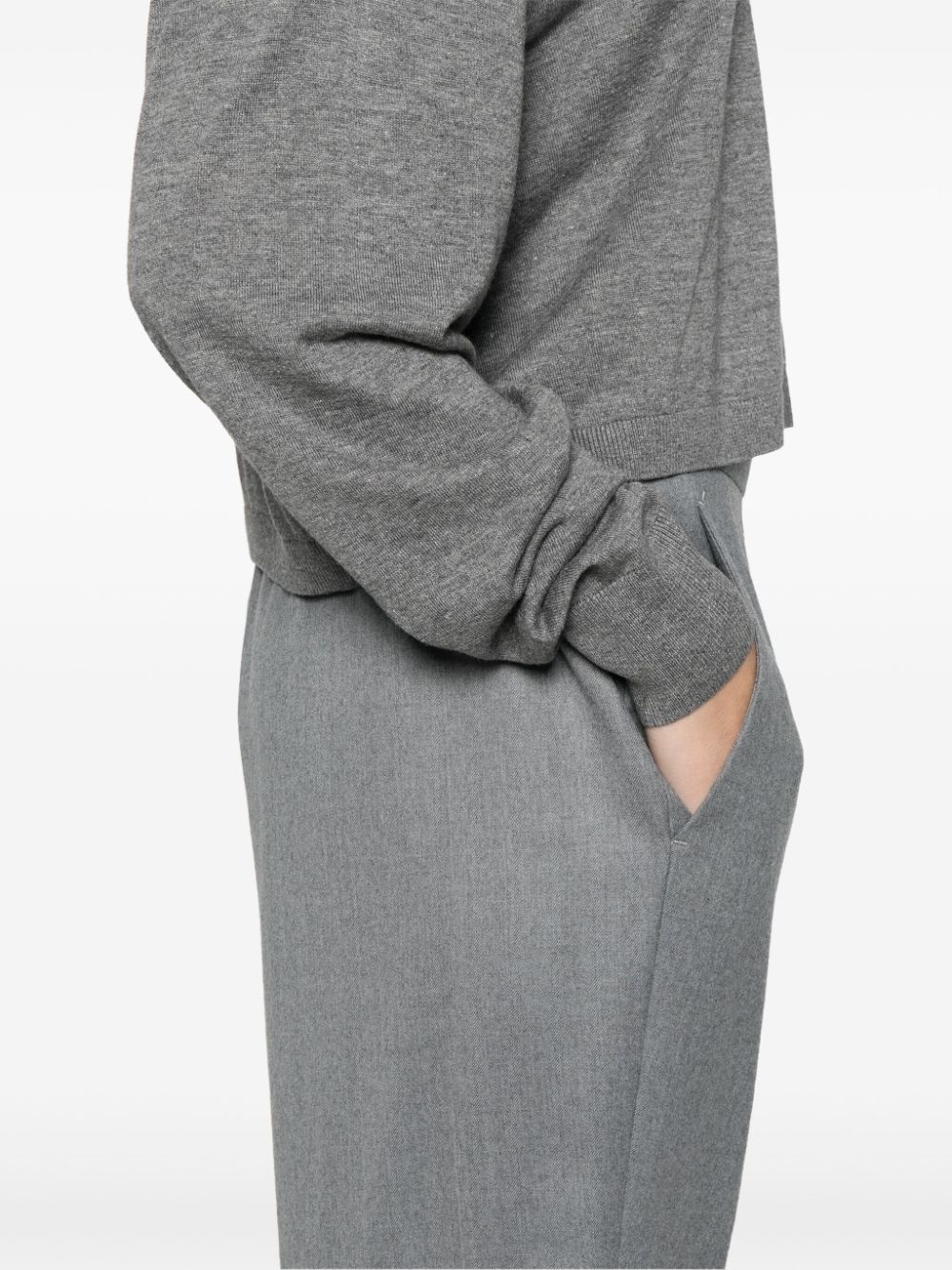 wool tapered trousers - 5