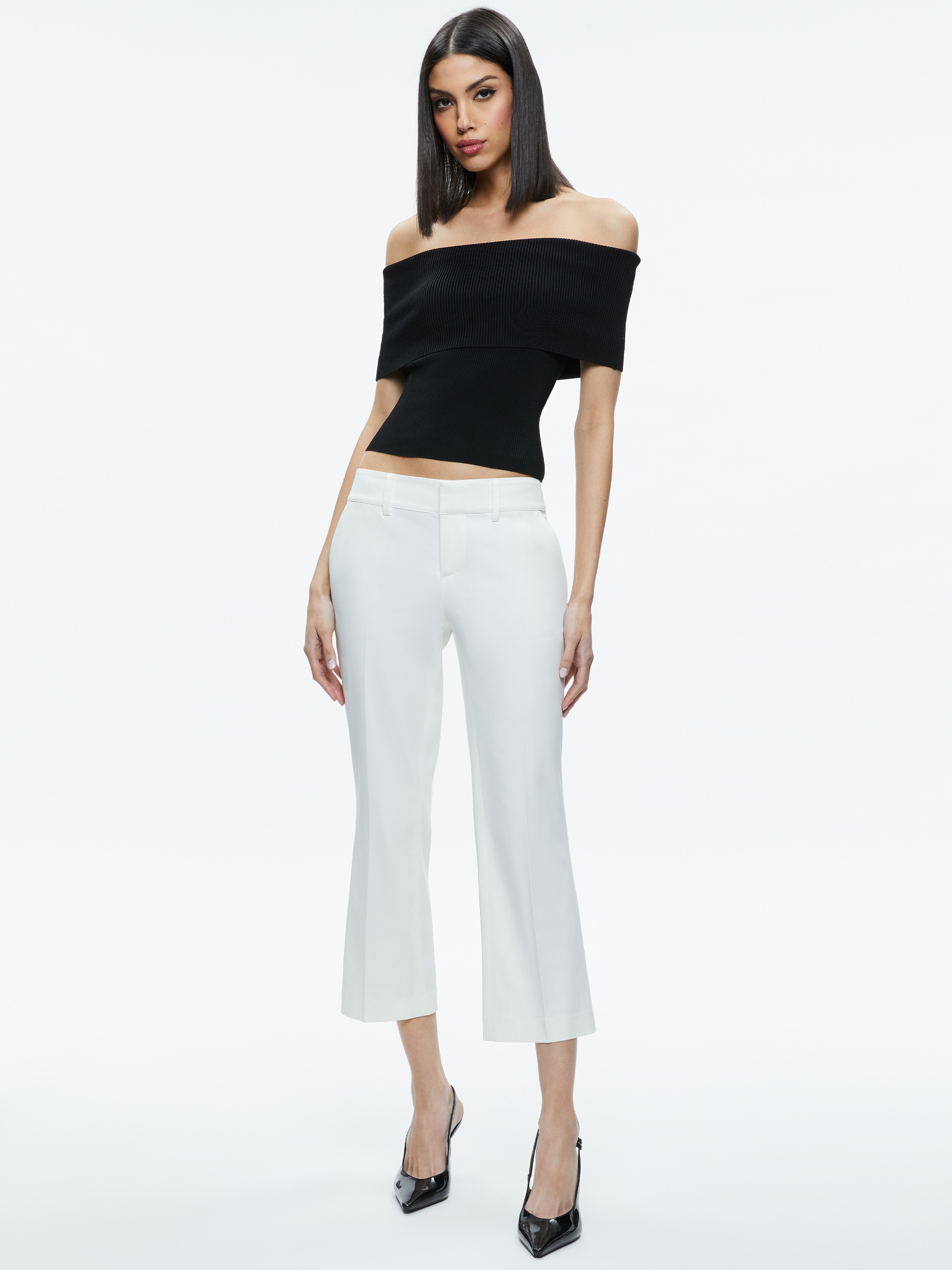 Alice + Olivia JANIS LOW RISE CROPPED FLARE PANT | REVERSIBLE