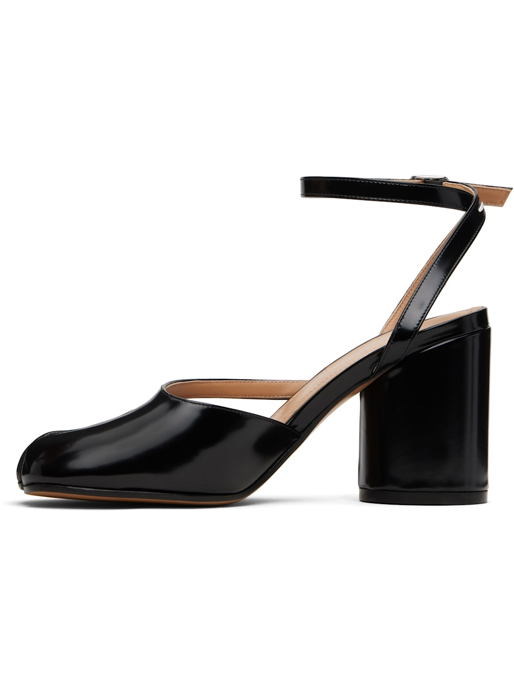 Black Tabi Pump Heeled Sandals - 3