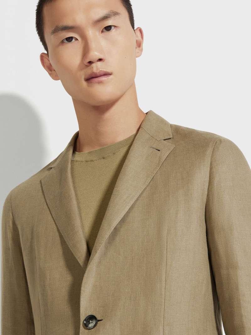 OLIVE GREEN OASI LINO SHIRT JACKET 3