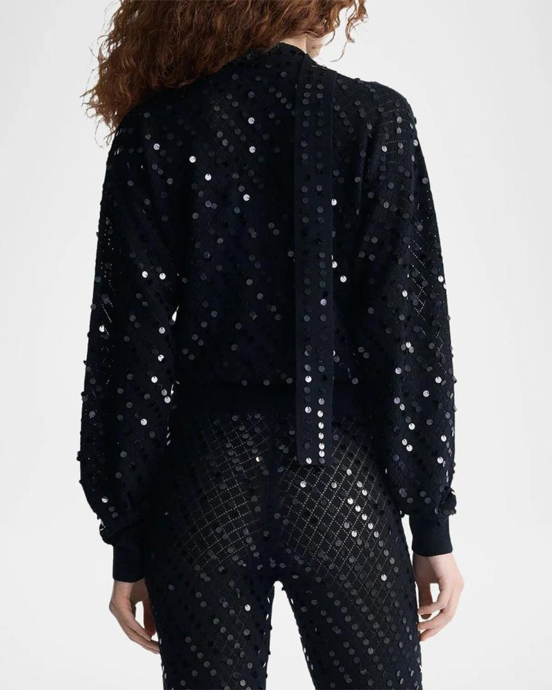Tristan Sequin Pointelle Knit Sweater 3