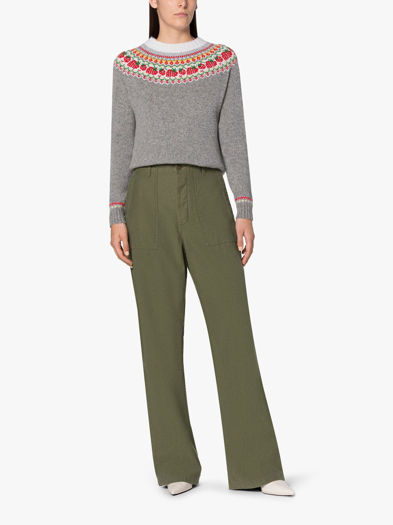 Mackintosh KELSI FLANNEL GREY WOOL FAIR ISLE CREWNEK SWEATER outlook
