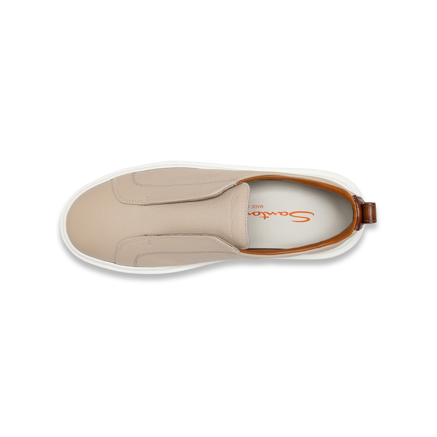 Women's pink tumbled leather slip-on sneaker - 5