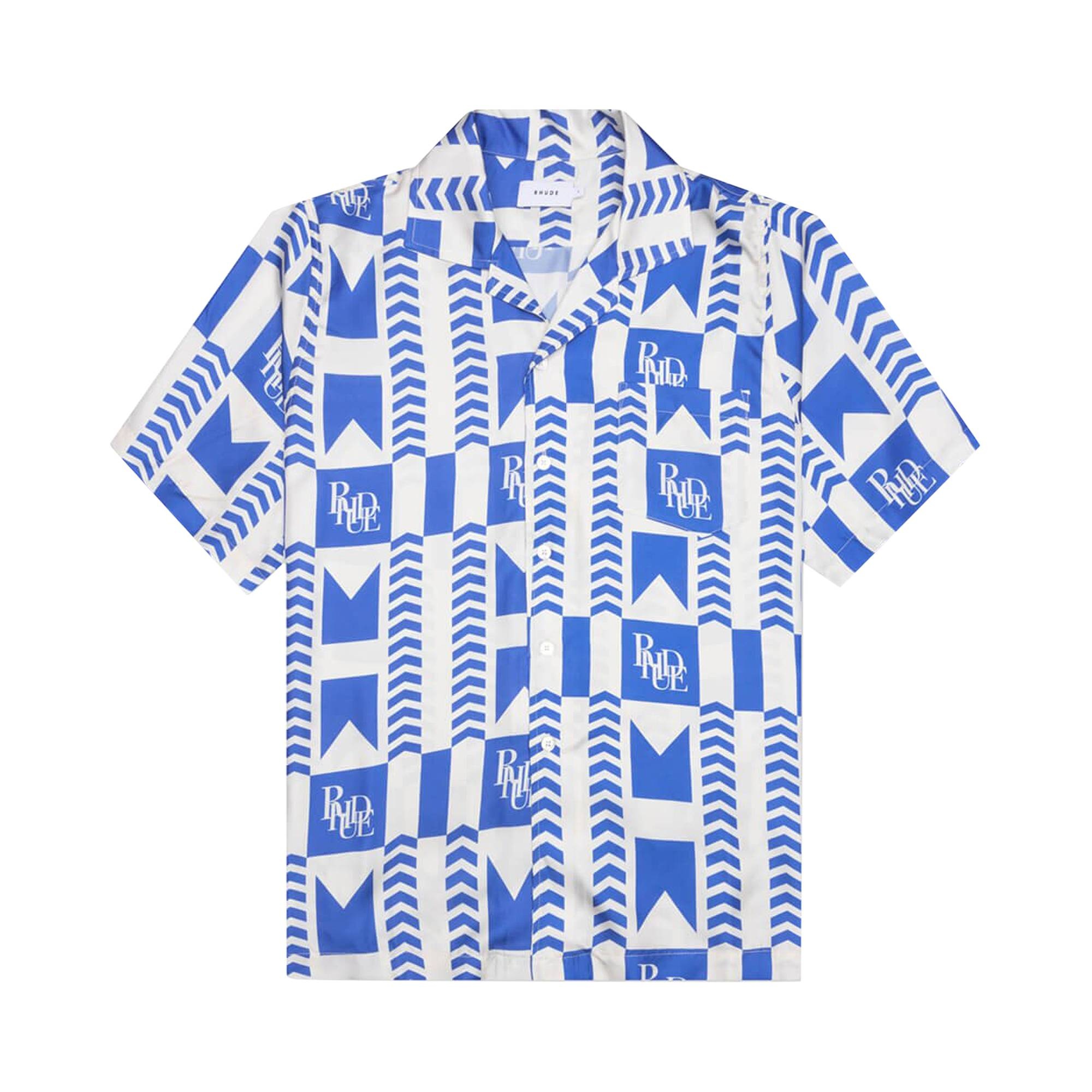 Rhude Grasse Silk Shirt 'Blue/Ivory' - 1