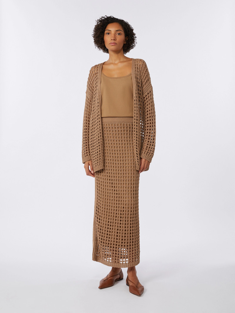 Max Mara GELO Mesh cotton cardigan - DESERT outlook