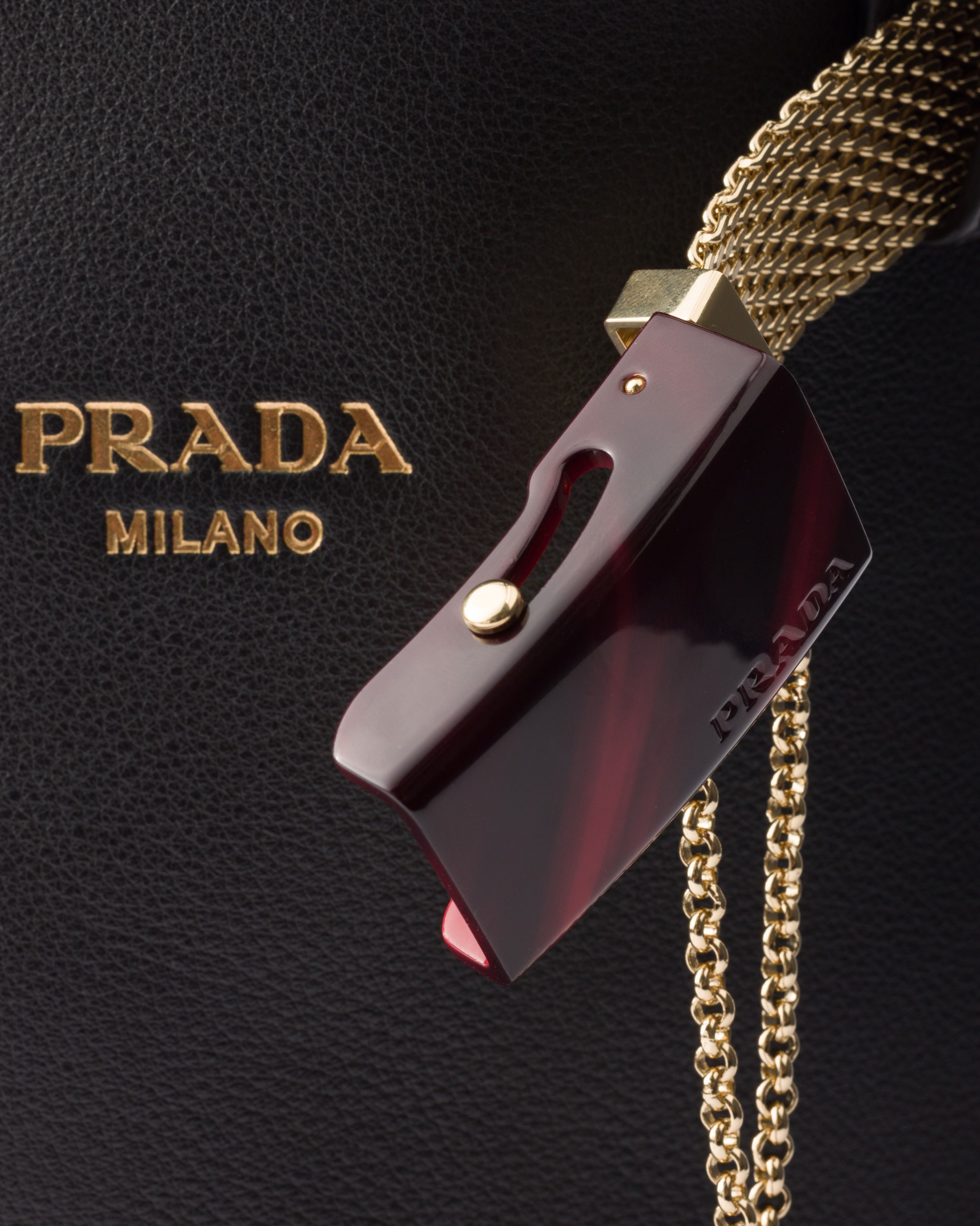 Prada Buckle leather bucket bag with jeweled belt - 6