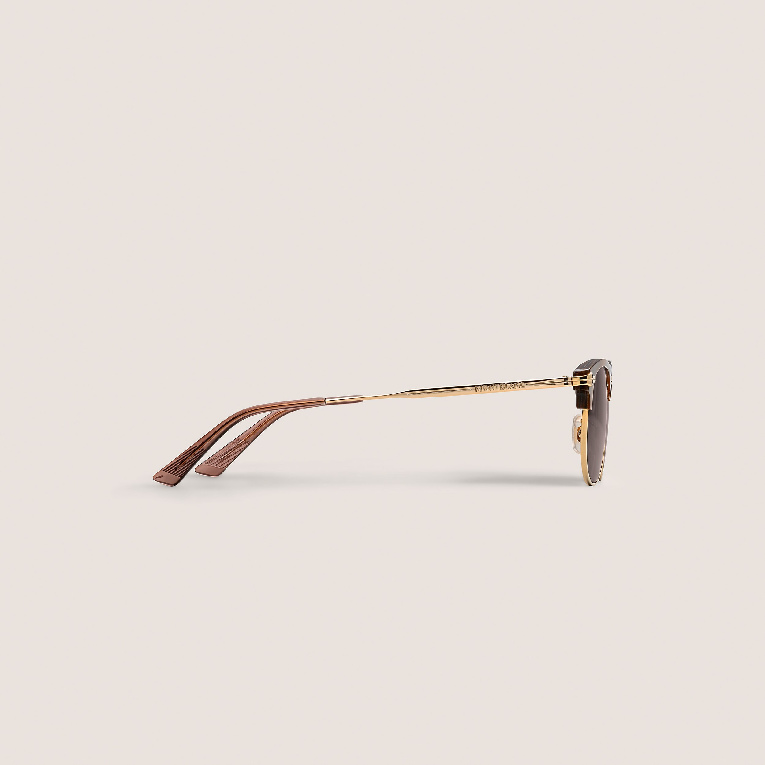 Rectangular Sunglasses Gold Coloured Metal Frame - 2