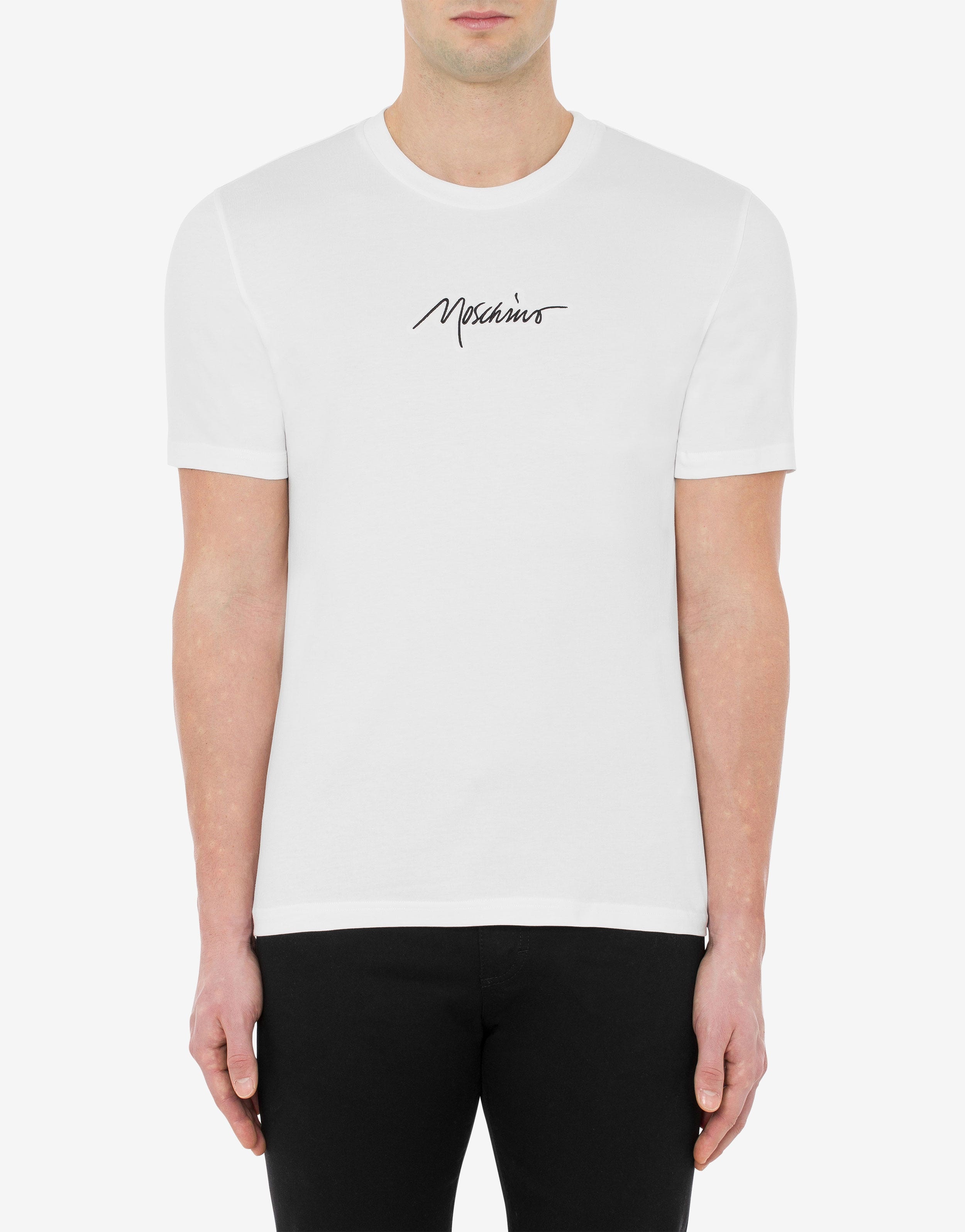 MOSCHINO SIGNATURE STRETCH JERSEY T-SHIRT - 4