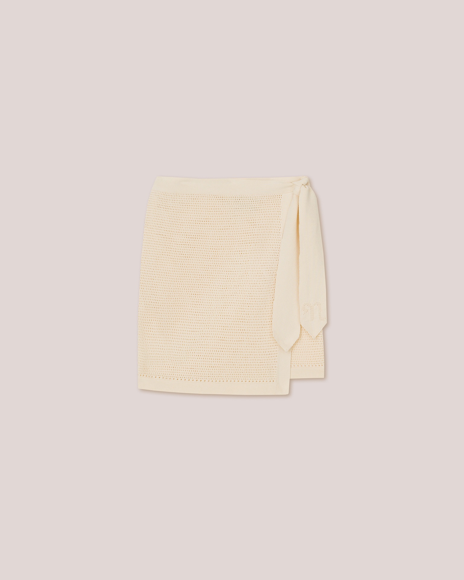 MYRTHE - Mini pareo skirt - Lightweight paper crochet creme - 1