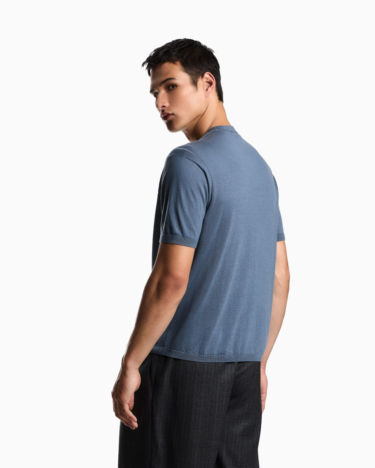 ASV PLAIN-KNIT JUMPER IN A LYOCELL AND WOOL BLEND - 3