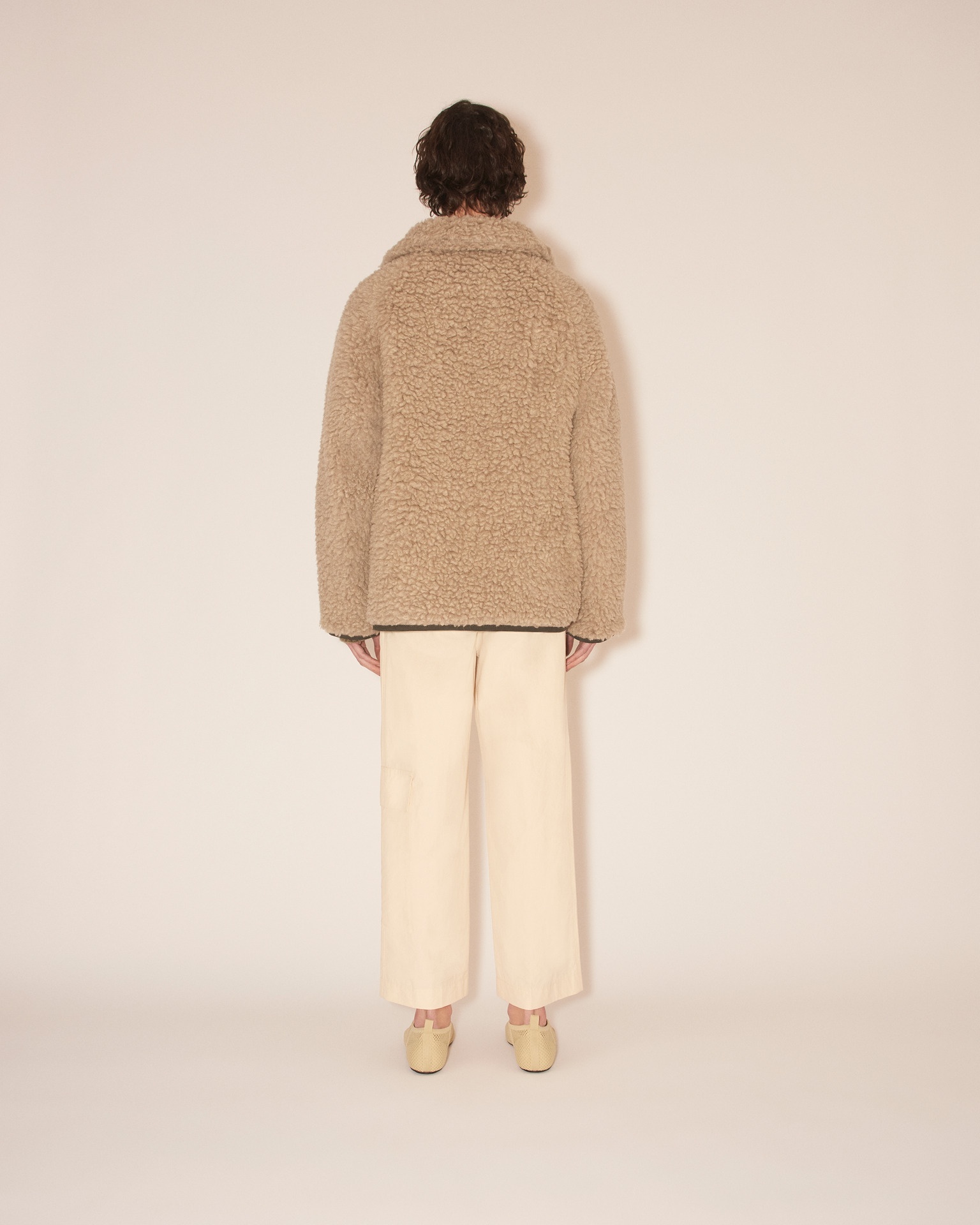 LOUKA - Shearling/Technical coating smock - Khaki/Dark moss - 5