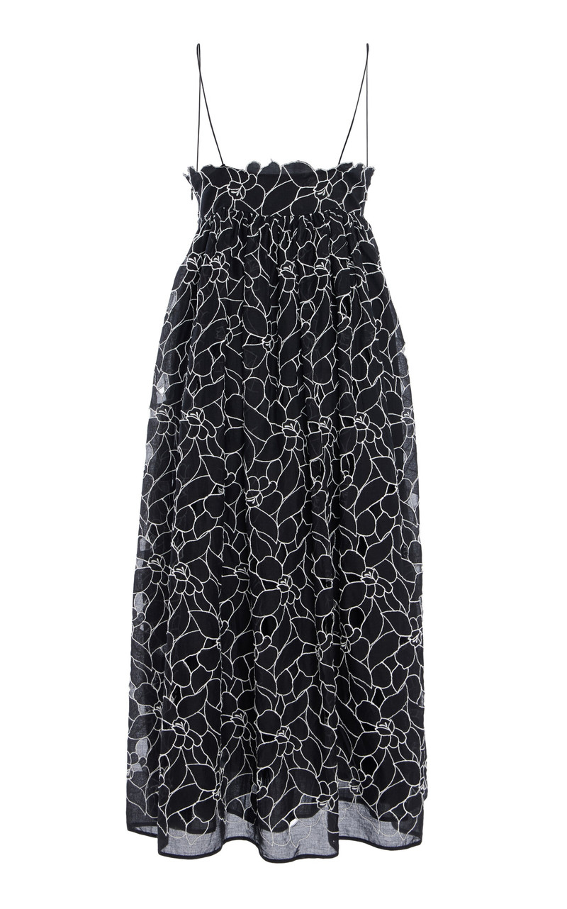 ULLA JOHNSON Marina Cotton Dress black outlook