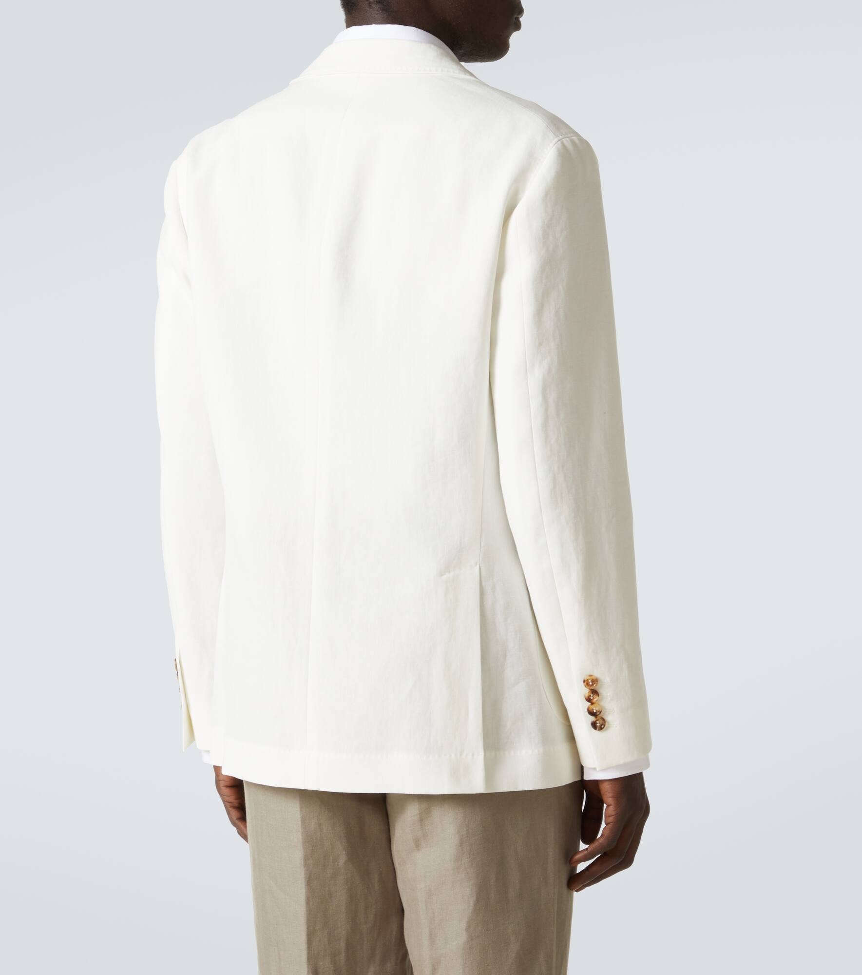 Single-breasted linen blazer - 4