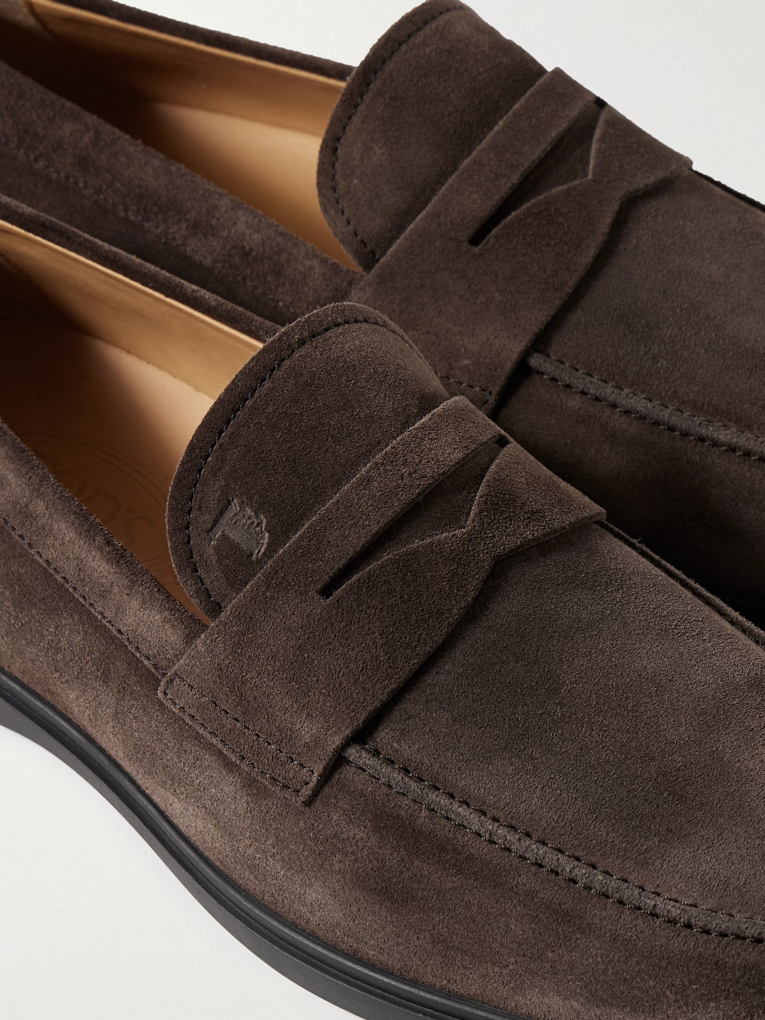 Suede Penny Loafers Dark brown - 5