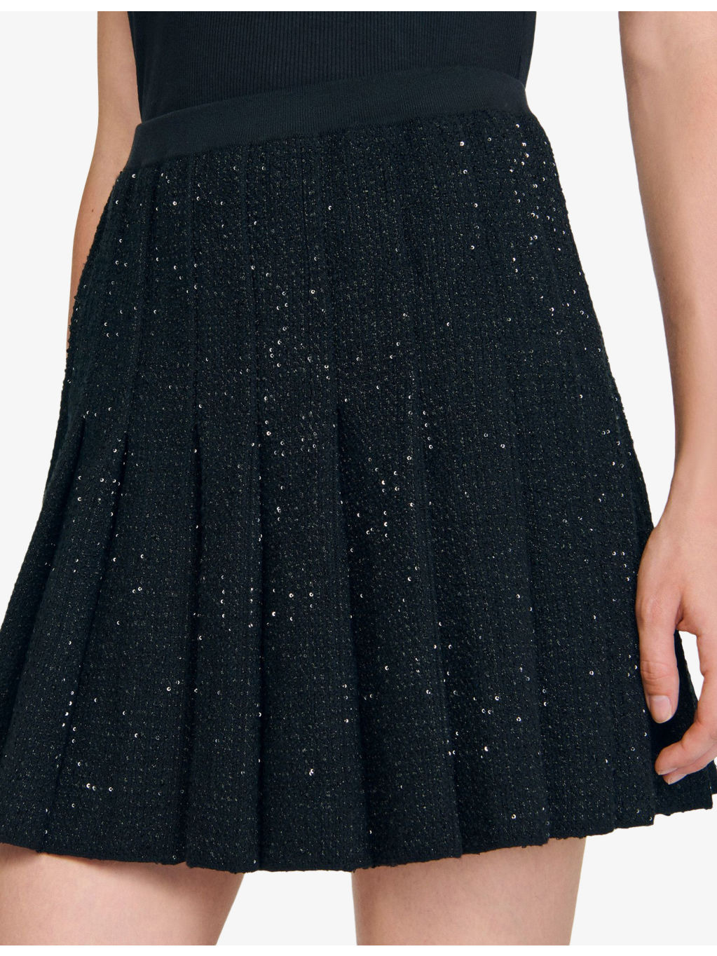 Pleated tweed mini skirt - 5
