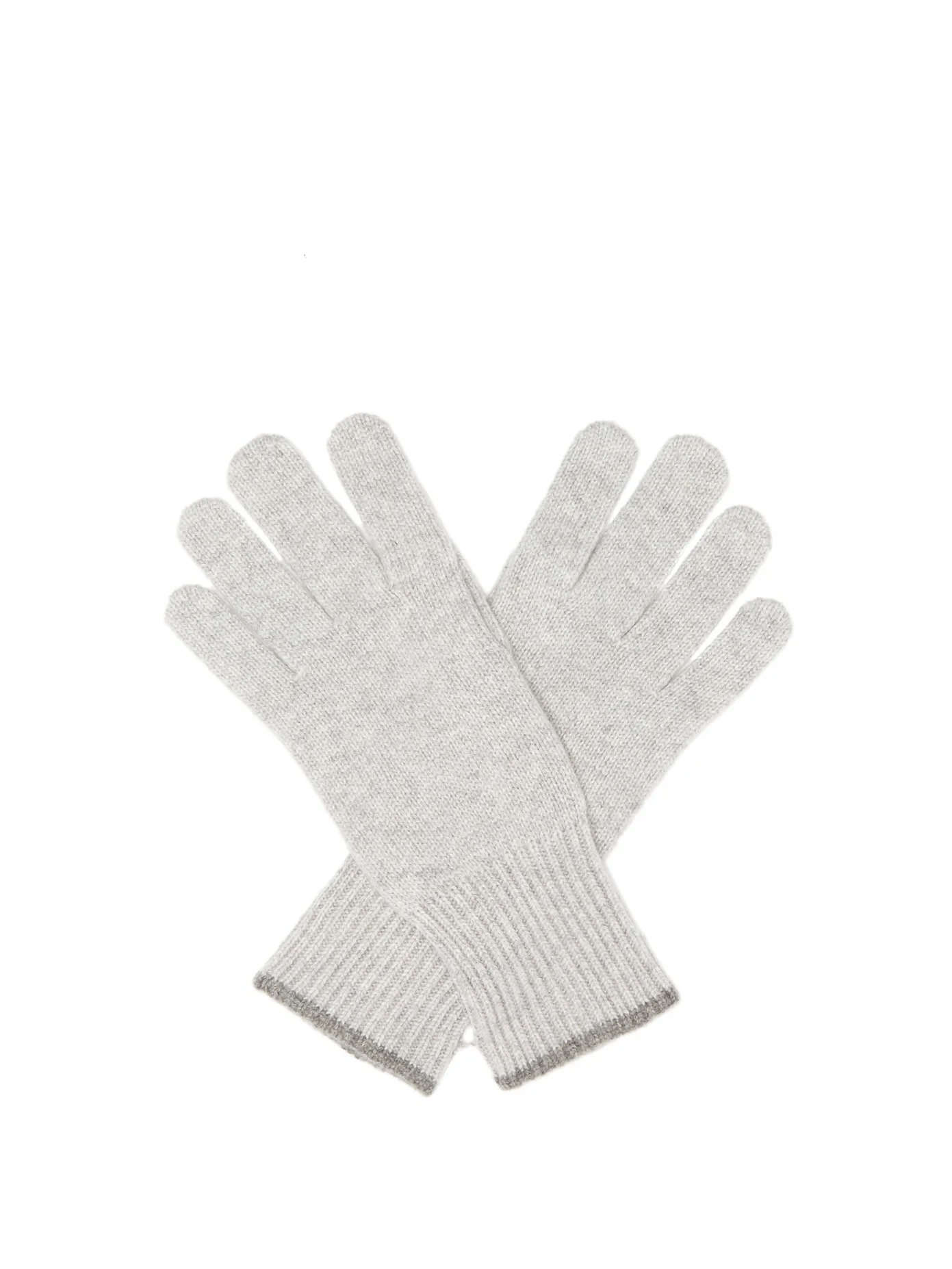 Ribbed-cuff cashmere gloves - 1