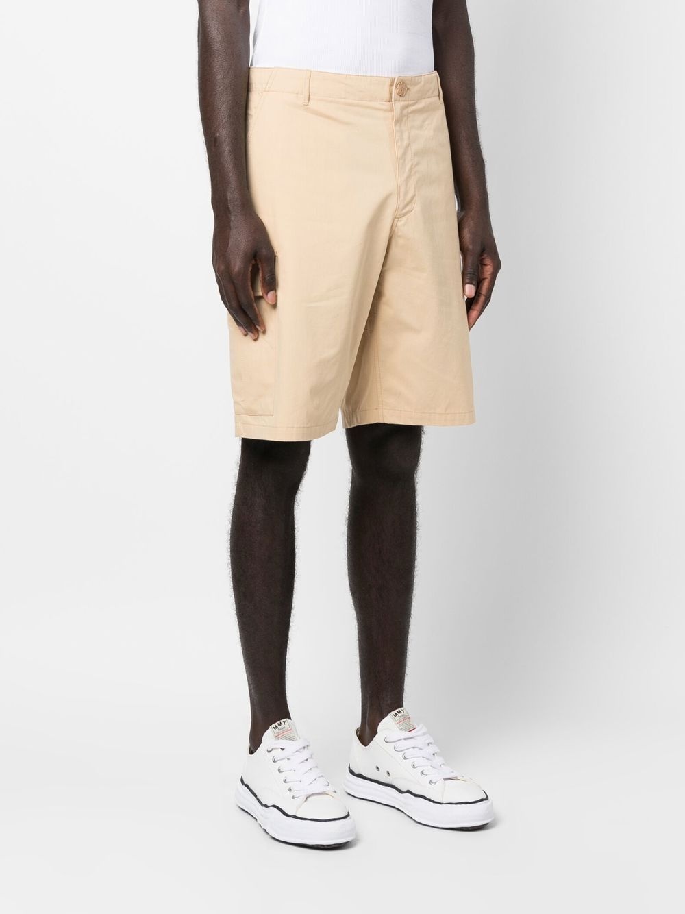 logo-patch cotton cargo shorts - 3